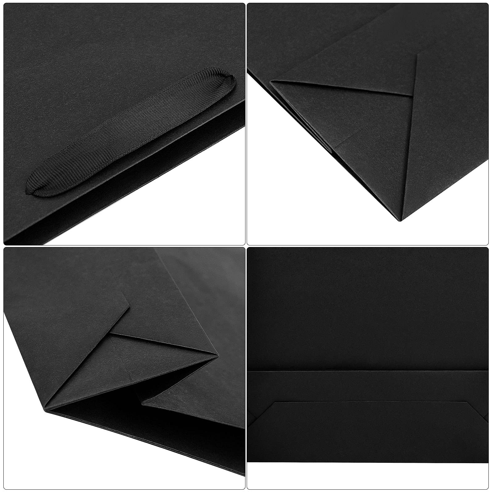 12-Pack Kraft Gift Bags with Ribbon Handles - Large 12.5x4.5x10