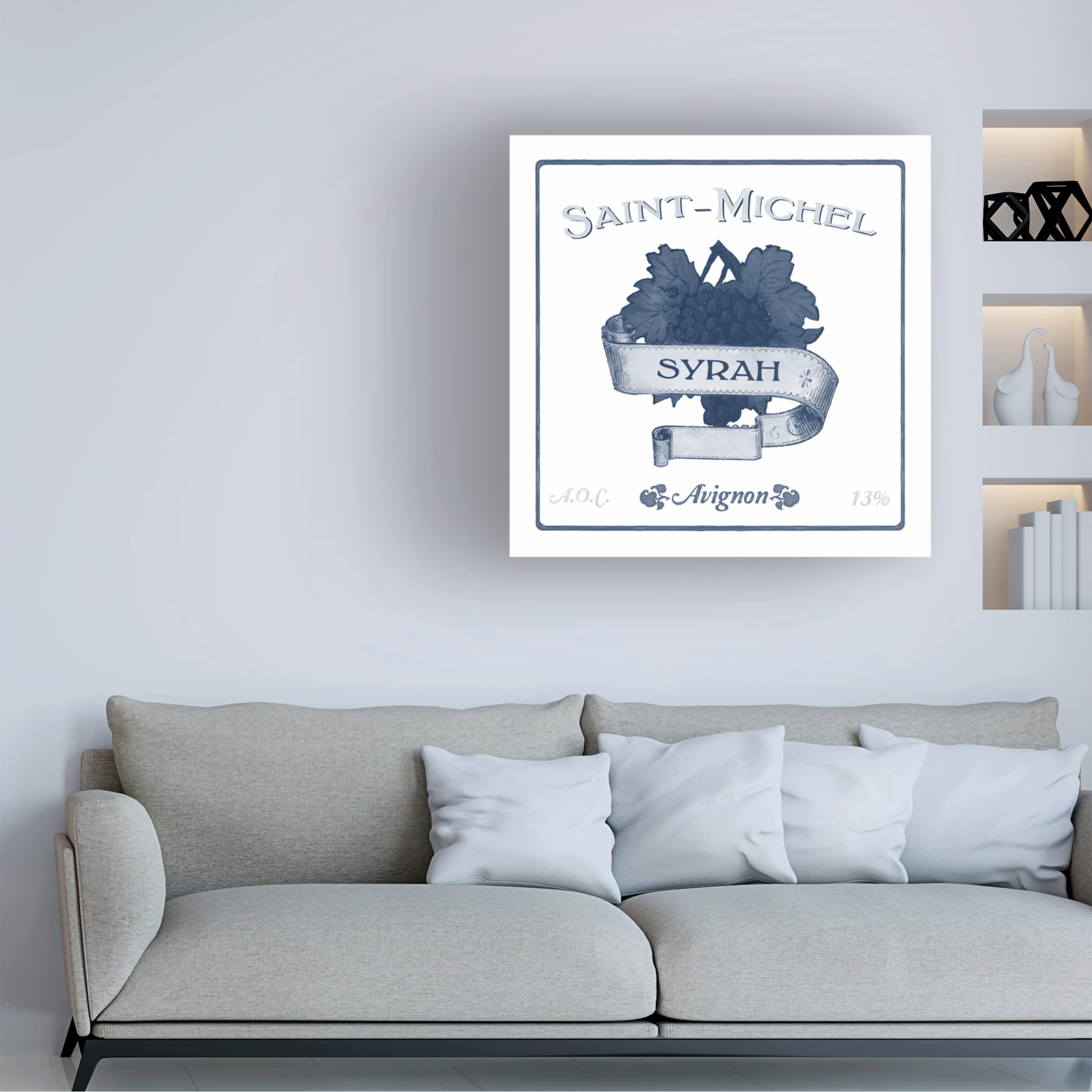 June Erica Vess Indigo Wine Labels VI Canvas Art - Perfect for Home & Office Decor