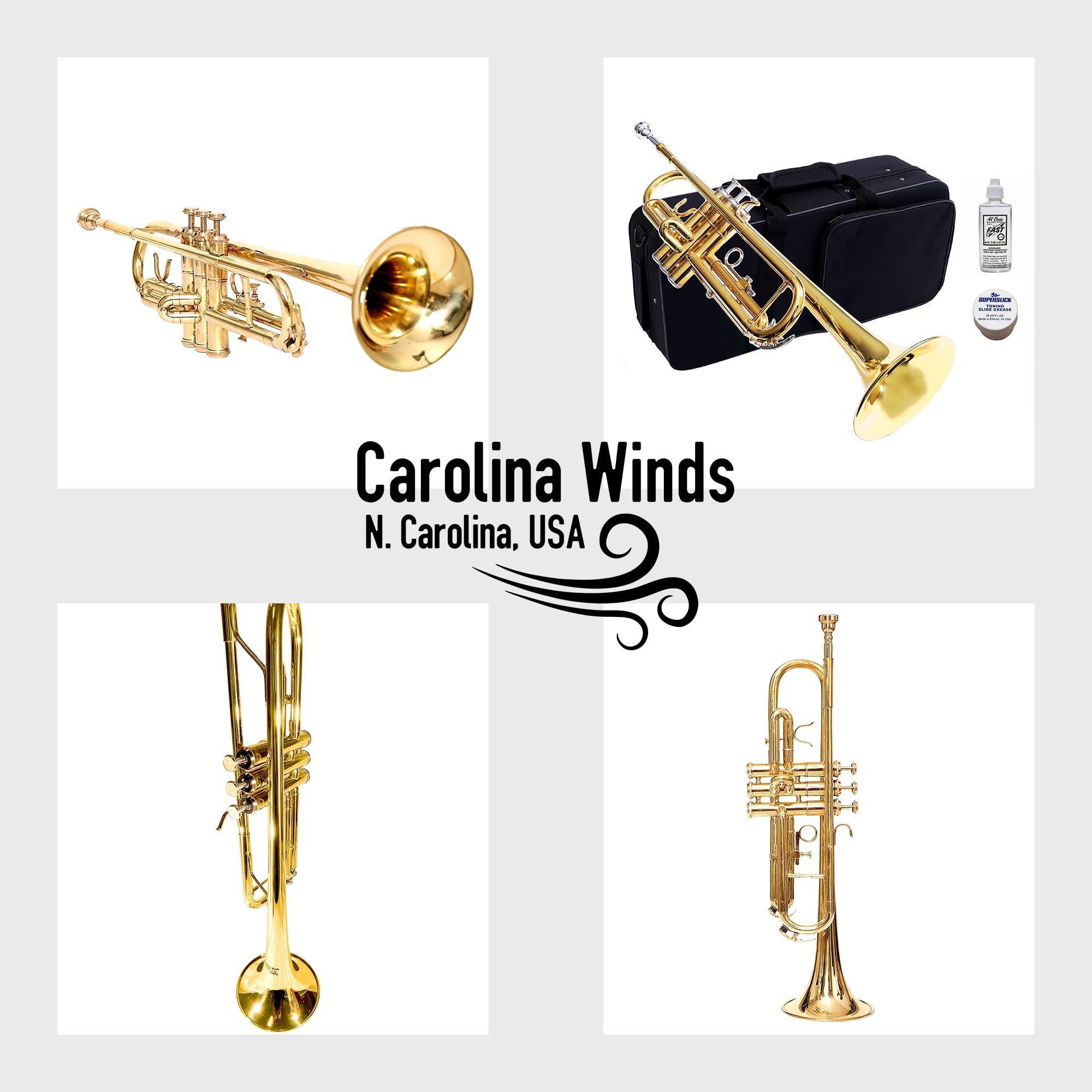 TEACHER APPROVED! Carolina Winds CW201TPT Premier Bb Trumpet - Professional Brass Instrument for School Bands & Student Musicians | Perfect for Performances, Practice & Music Education