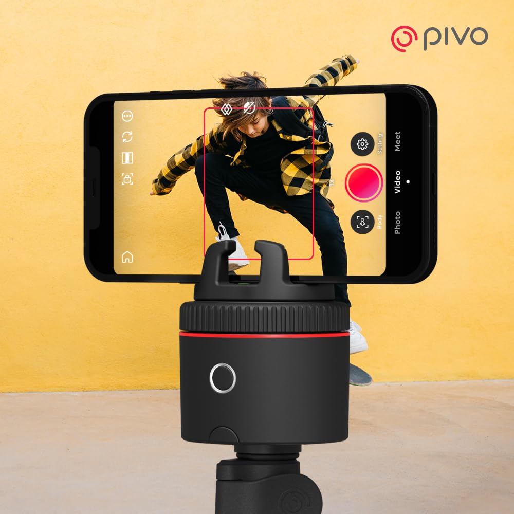 Pivo Pod Classic Auto Tracking Phone Holder - 360° Rotating Smart Mount with Face & Body Tracking for Content Creators | Includes Remote Control & Travel Case | Perfect for Vlogging, Live Streaming & Video Calls