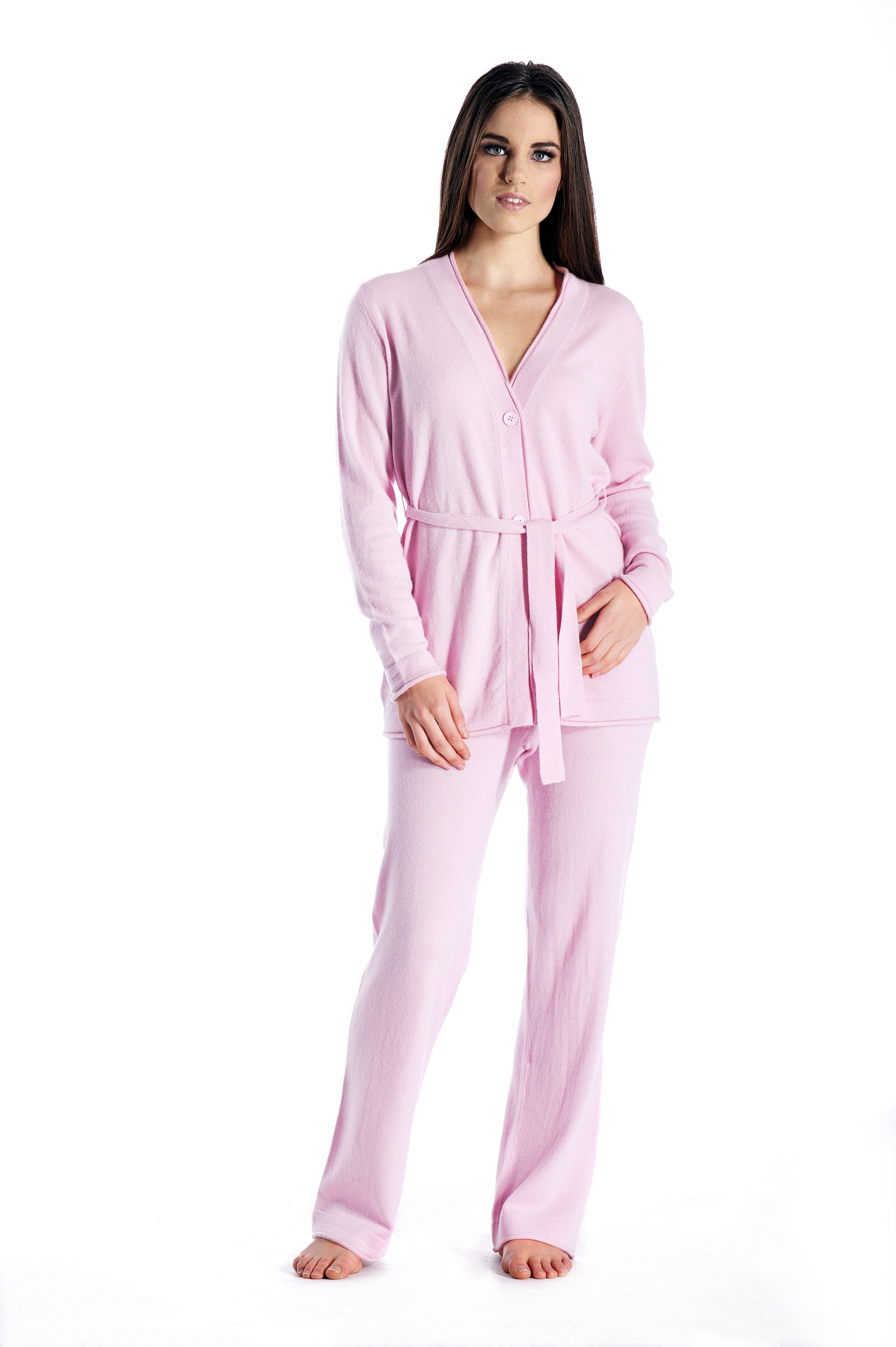 100% Pure Cashmere Women's Lounge Pajama Set - Soft & Warm Long Sleeve Sleepwear for Cozy Nights at Home | Classic Style Lightweight Cashmere Pajamas for Relaxation & Comfort
