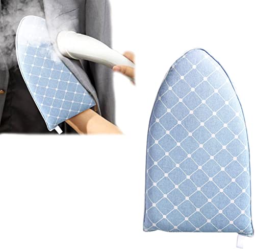 Portable Handheld Ironing Board & Steamer Glove - Mini Travel Ironing Tool with Finger Loop for Clothes, Wrinkles & Fabric Care - Perfect for Travel, Home & Office Use (Blue)