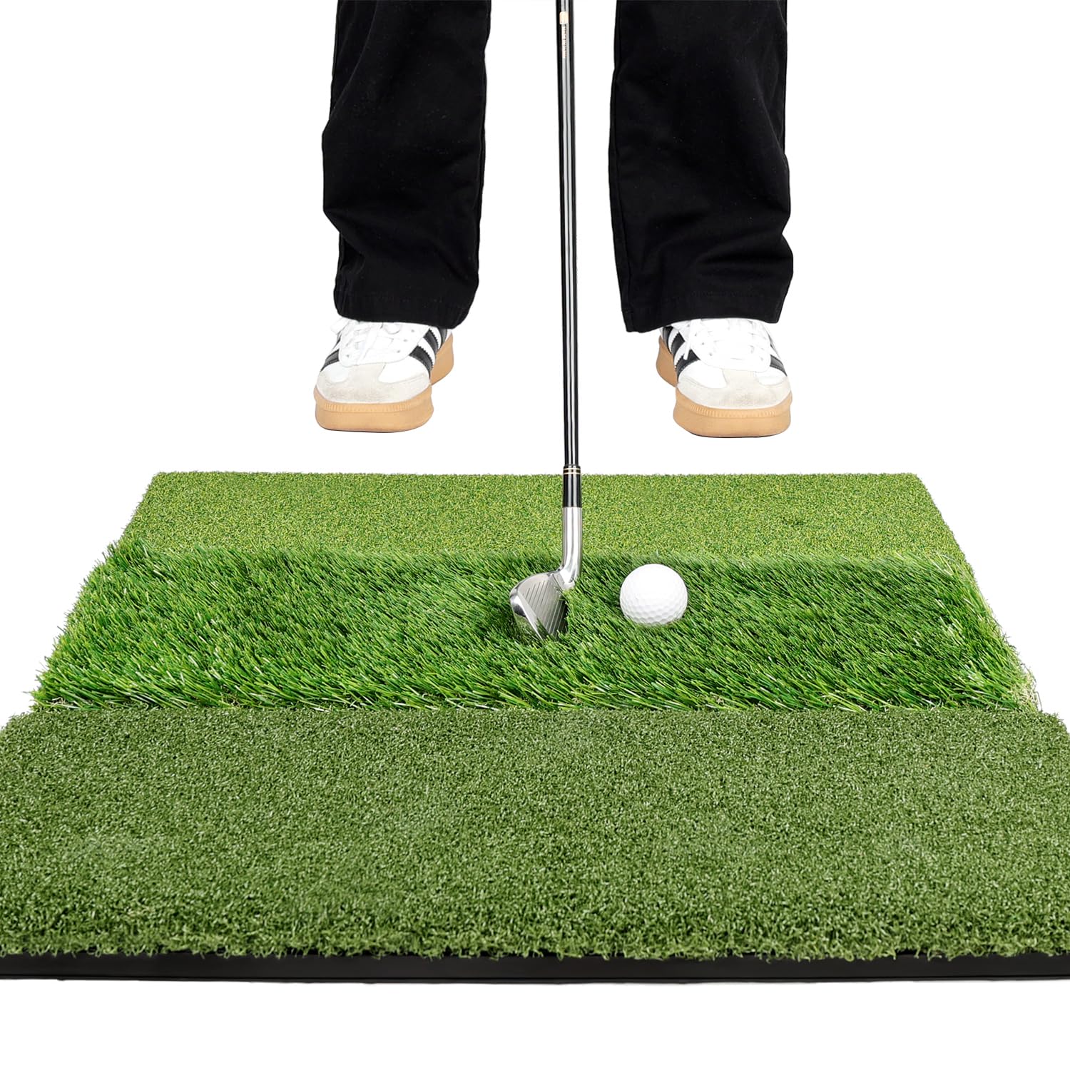 Premium Golf Hitting Mat - 10mm Thick Foam Padding with Non-Slip Rubber Backing - Durable Indoor/Outdoor Golf Practice Mat for Driving Range, Backyard, Garage & Home Training - Perfect for Swing Practice & Golf Simulation