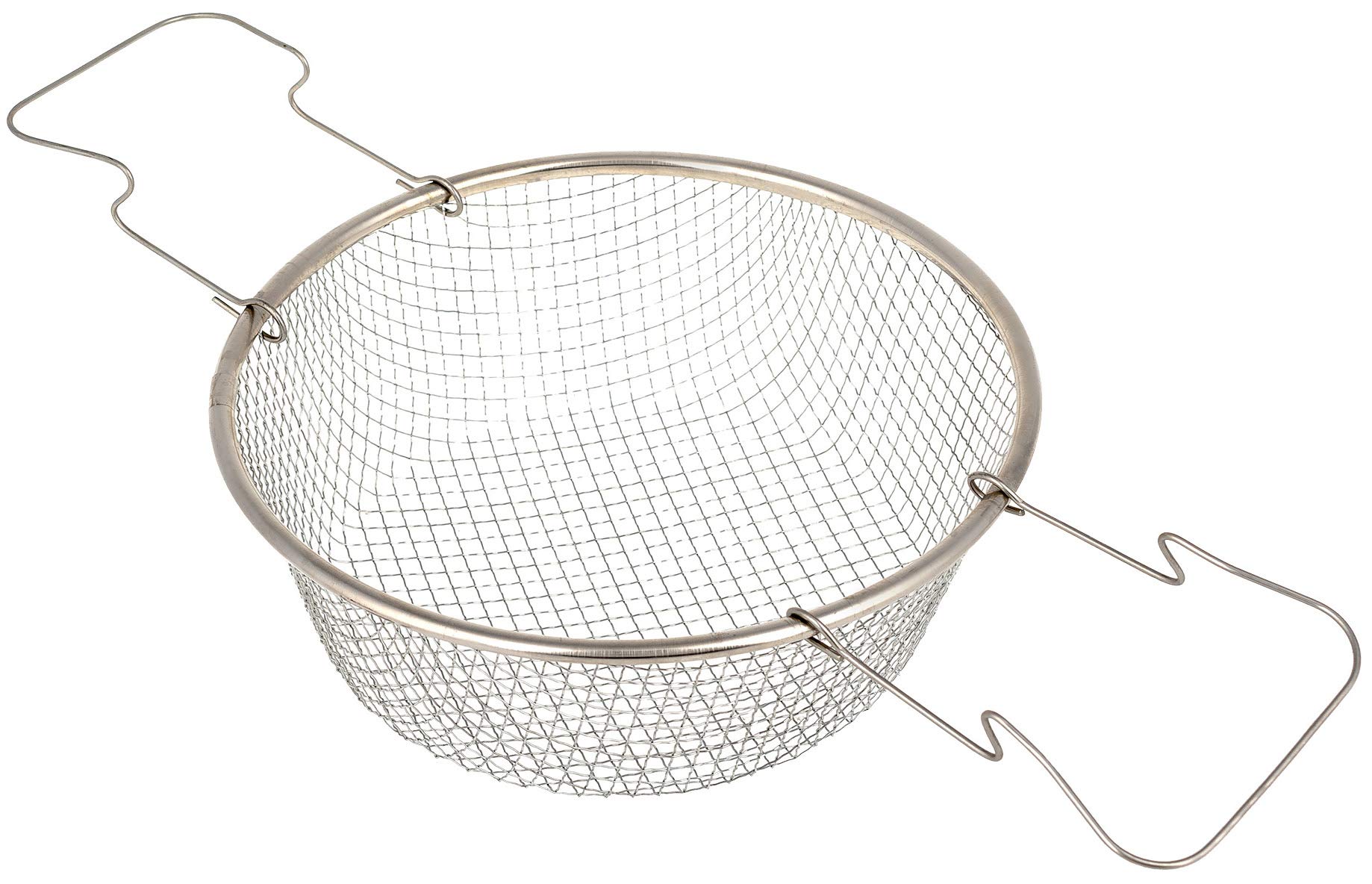 Stainless Steel Deep Fry Basket with Handle - 8.66 Inch Round Frying Basket for French Fries, Chicken Wings, Onion Rings & More - Perfect for Home Kitchen & Commercial Use