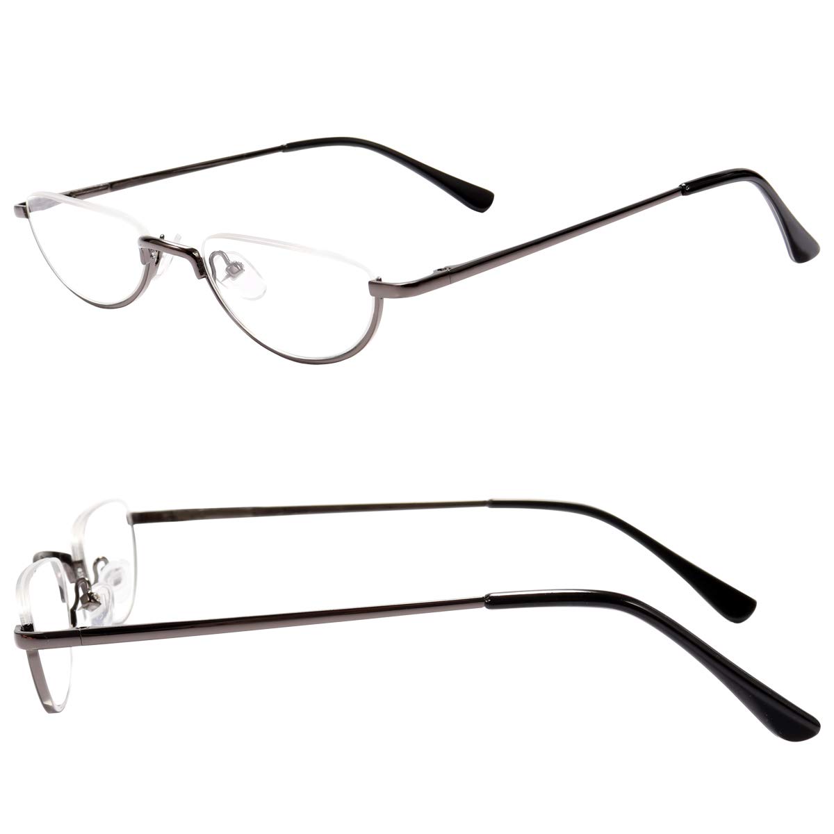 Vintage Alloy Half Moon Reading Glasses for Men & Women - Home & Office Use