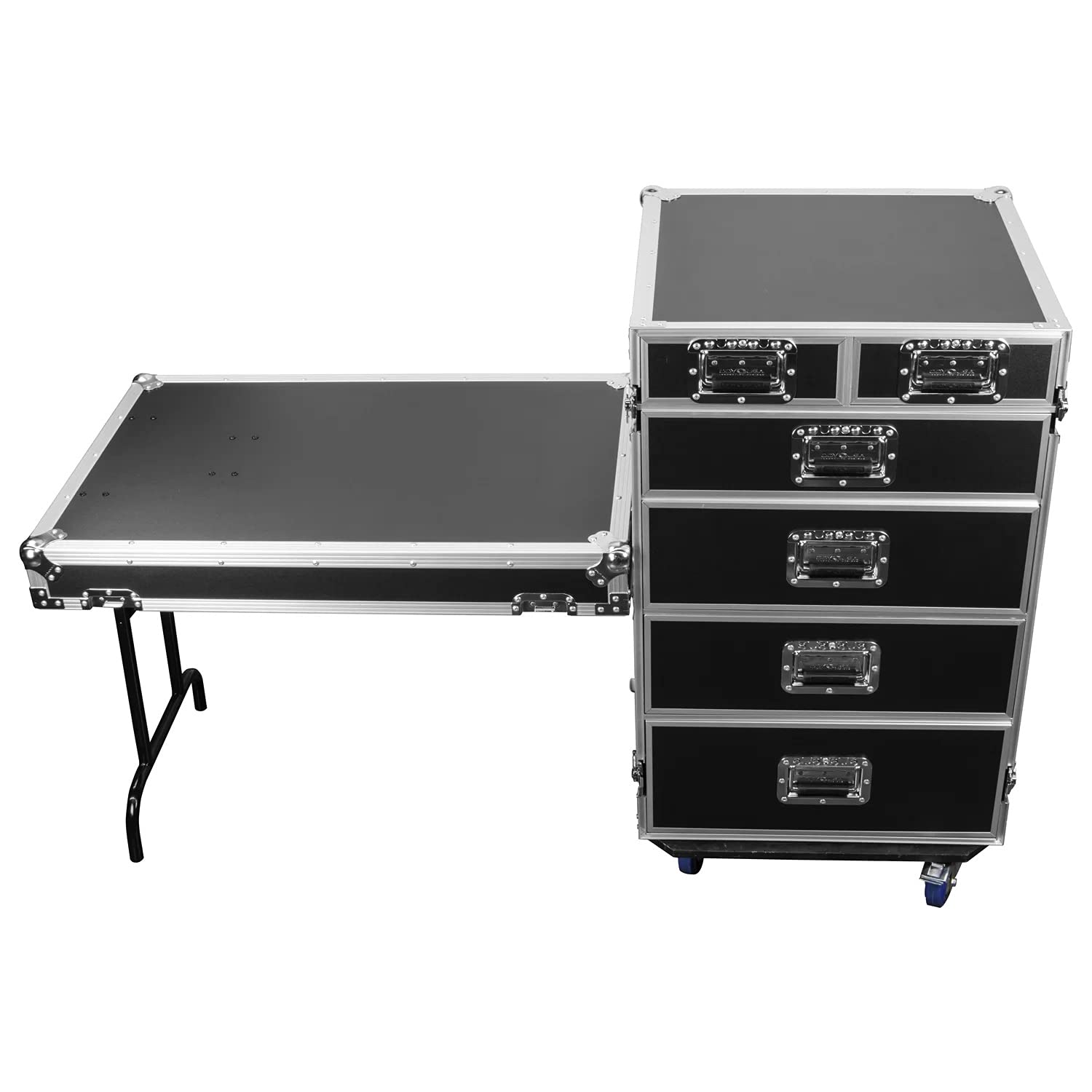 6-Drawer Rolling Workbench with Wheels & Side Table - Heavy Duty Mobile Tool Storage for Garage, Workshop, and DIY Projects