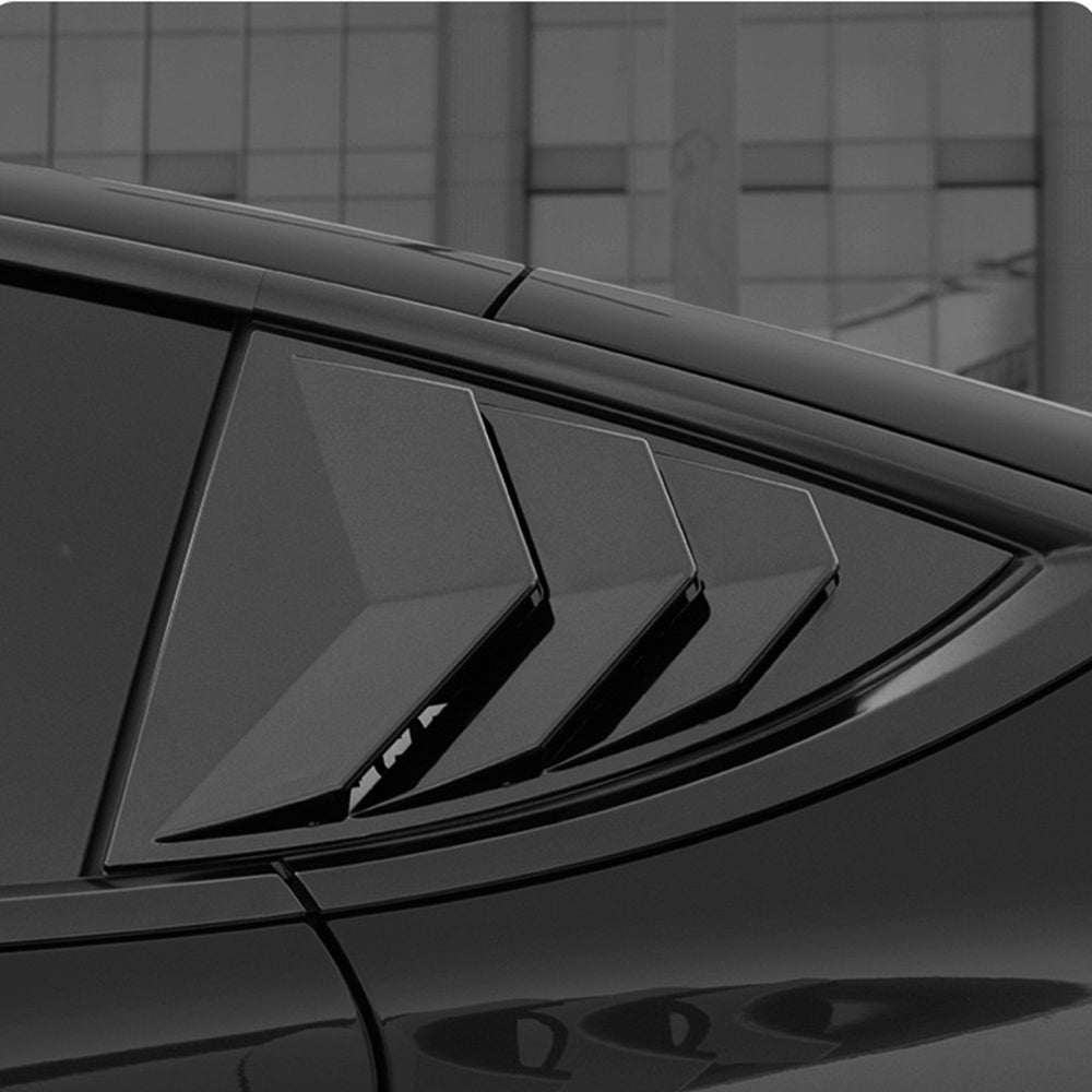 Premium Aerodynamic Rear Side Window Louvers for Tesla Model Y (2020-2025) - Custom Fit Black ABS Plastic Car Accessories - Enhance Style & Sun Protection for Road Trips & Daily Commute