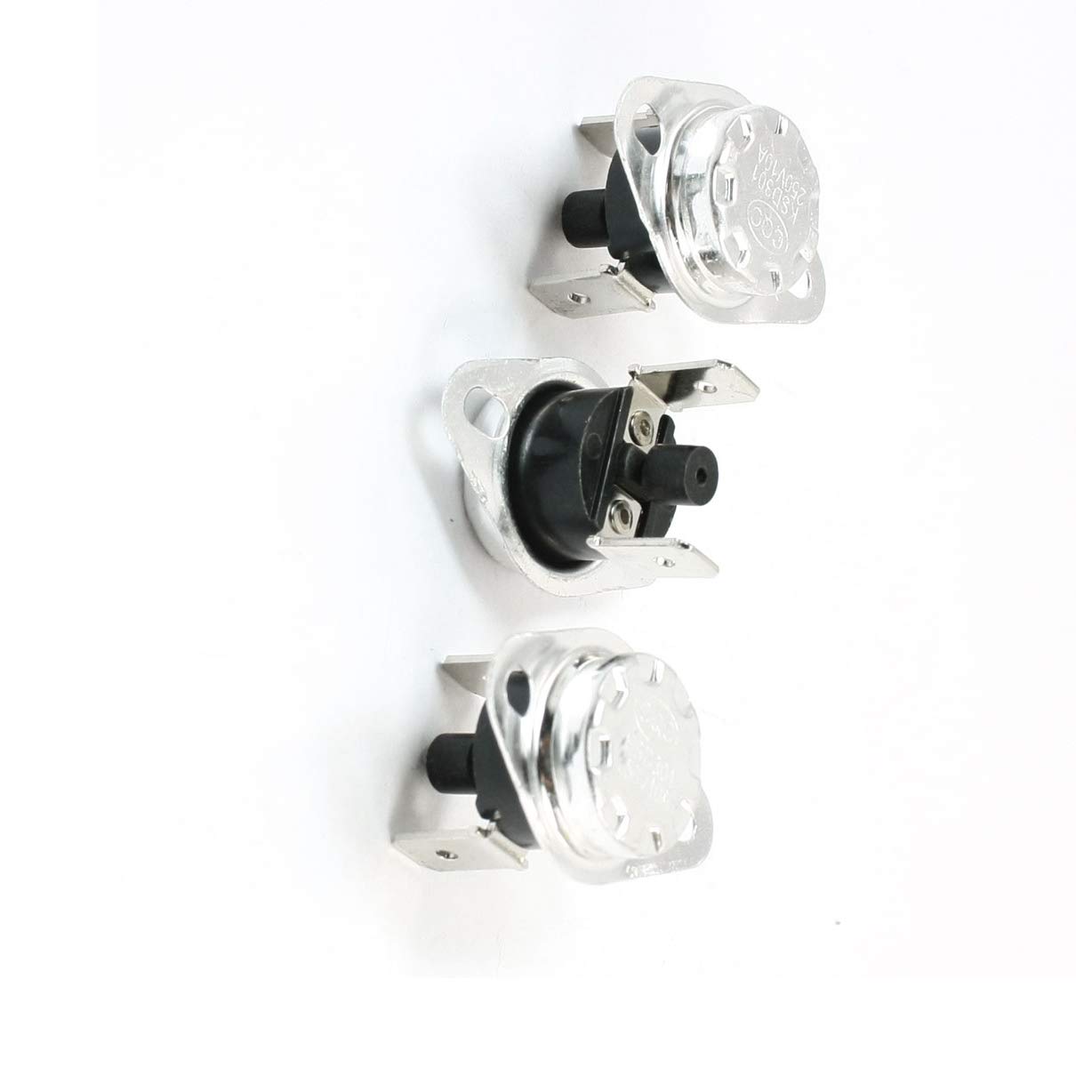 3 Pack 85C Manual Reset Thermostat - NC Temperature Switch 250V 10A for Home Appliances, HVAC & Industrial Equipment