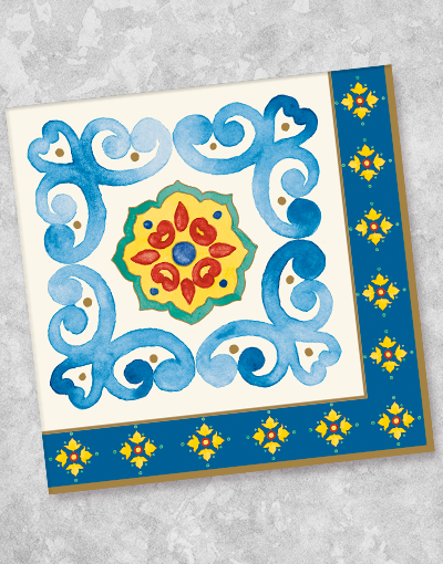 Amalfi Beverage Napkins - 36 Count, Premium Quality Cocktail & Drink Napkins for Parties, Weddings, and Events - Absorbent & Decorative Paper Napkins for Bar, Restaurant, and Home Use