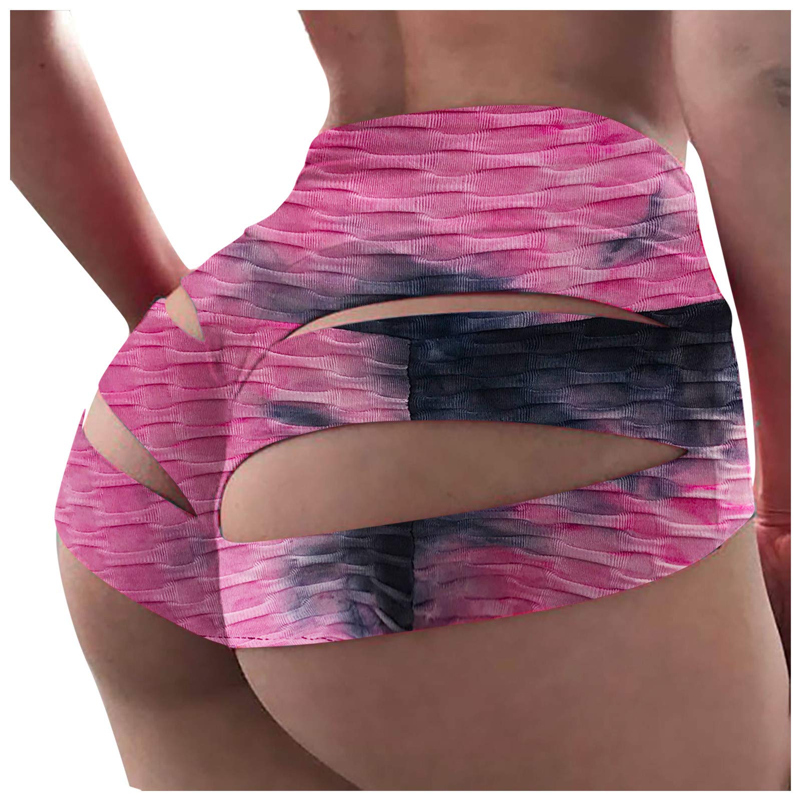 Pompotops Tie-Dye High Waist Yoga Pants for Women - Butt Lifting Sweatpants with Bandage Design | Perfect for Workouts, Lounge & Casual Wear