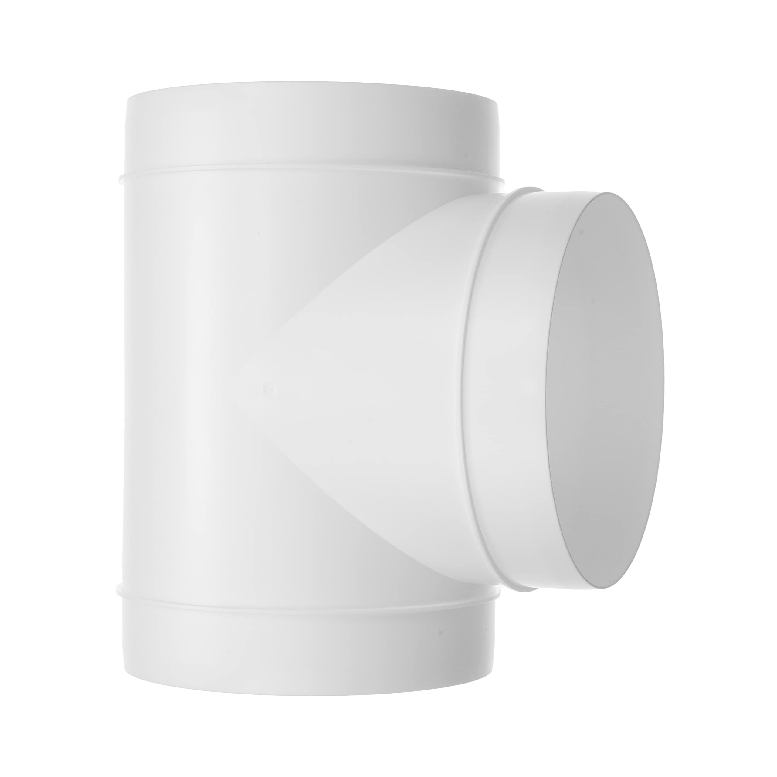 6 Inch ABS Plastic 3-Way T-Shaped Hose Connector Splitter - Dryer Vent Adapter for Round Pipe & Channel Ventilation Systems | Perfect for Laundry Room, HVAC & Industrial Ductwork