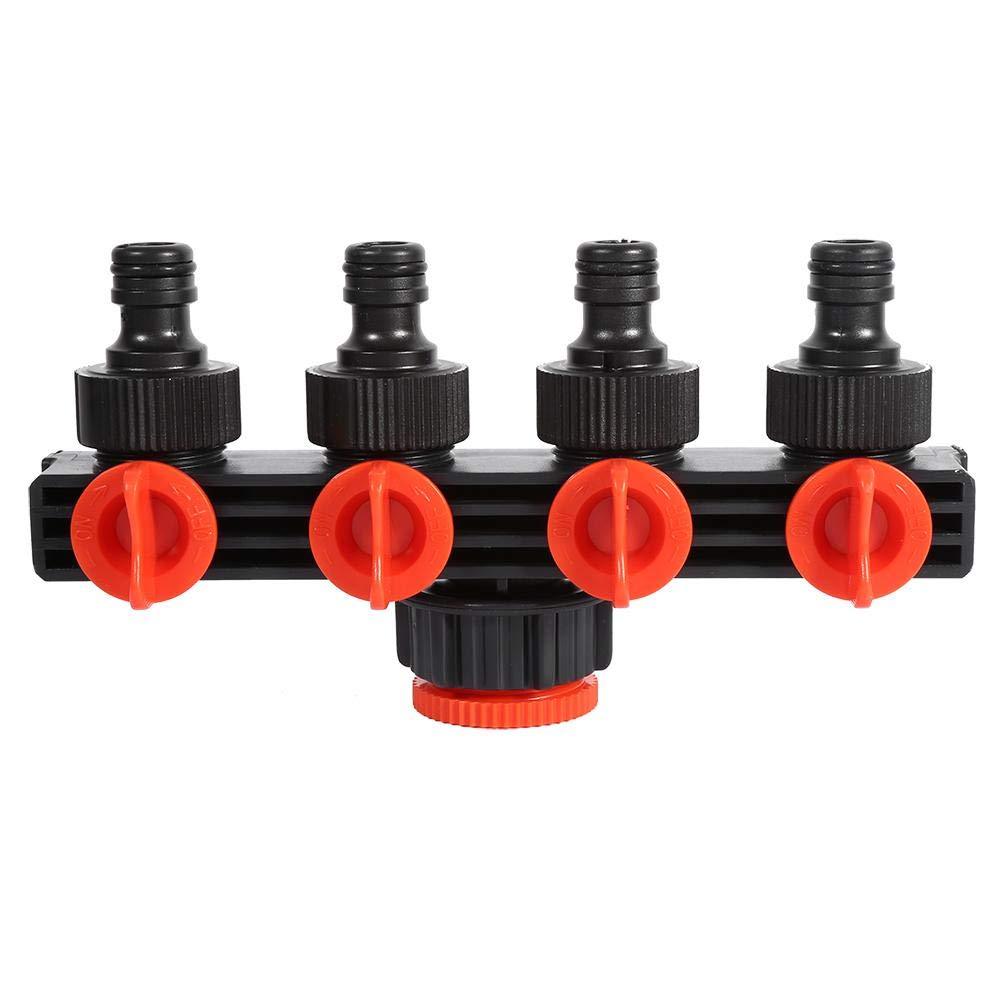 4-Way Plastic Hose Pipe Splitter for Drip Irrigation - Garden Watering Connector for Home & Agricultural Use | Perfect for Lawn, Farm, and Greenhouse Irrigation Systems