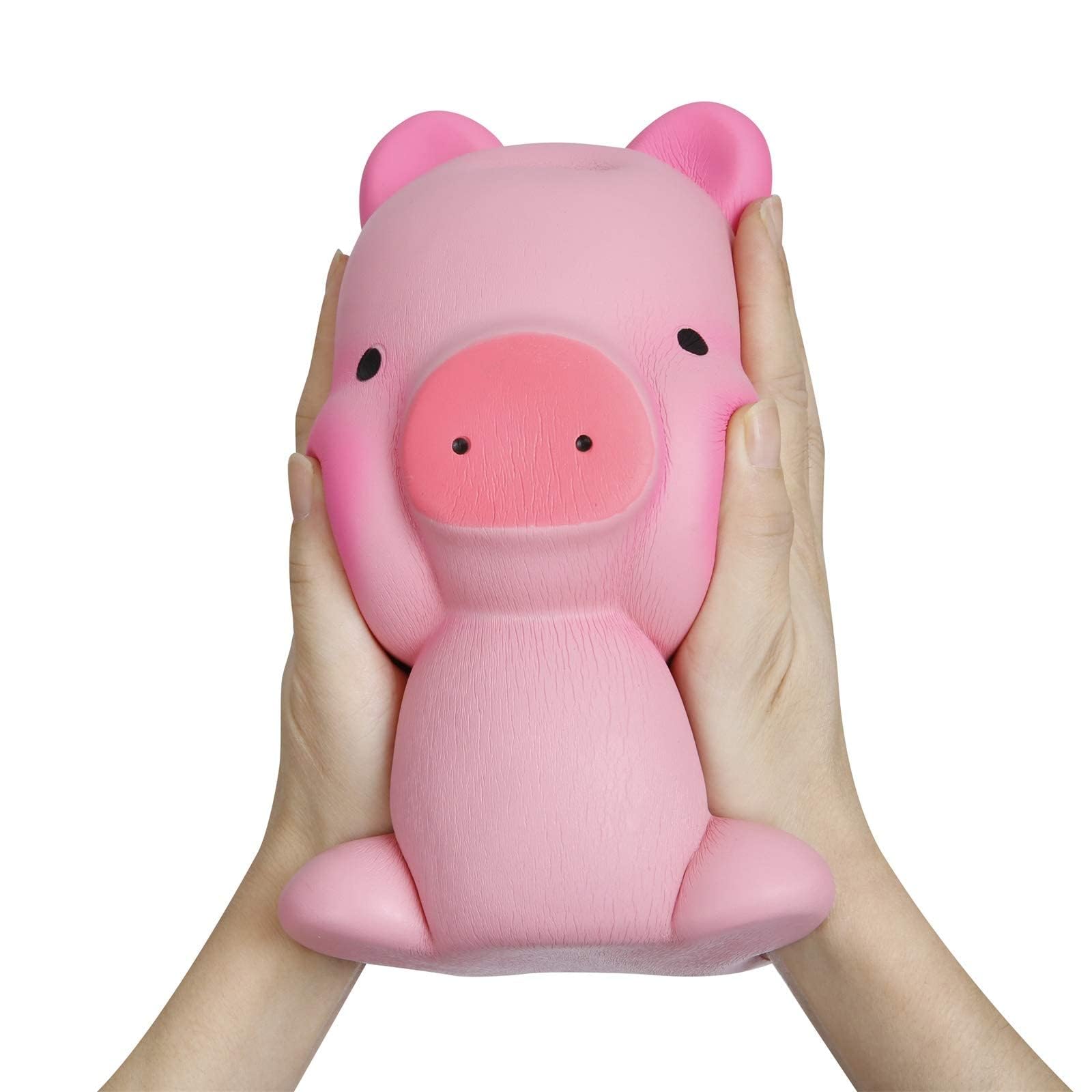 Anboor Jumbo Pig Squishy Toy - Kawaii Slow Rising Stress Relief for Kids & Valentine's Gifts (Pink)