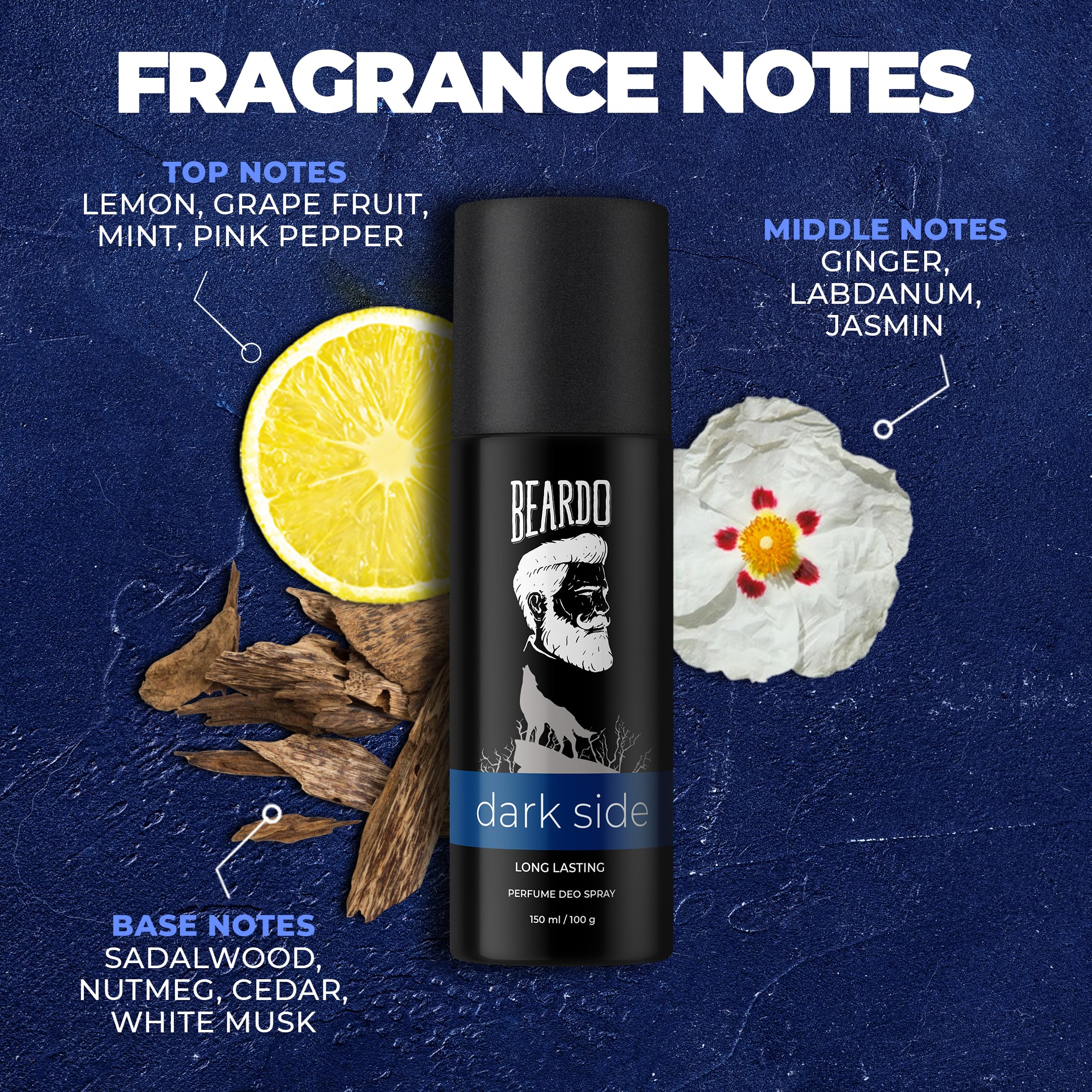 Beardo Darkside 150ml & Legacy Perfume Deo 40ml Men's Cologne Gift Set - Spicy Aromatic Long Lasting Fragrance Deodorant Body Spray - Perfect for Gifting Brother, Friends & Daily Use at Work, Gym or Special Occasions