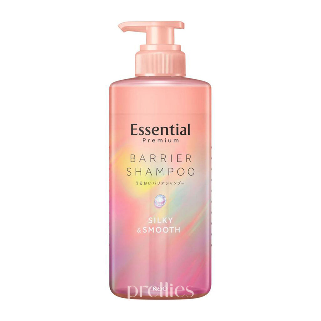 KAO Essential Premium Barrier Shampoo for Silky Smooth Hair - 450ml (Pink) | Hydrating & Nourishing Formula for Dry & Damaged Hair | Daily Hair Care & Salon-Quality Results