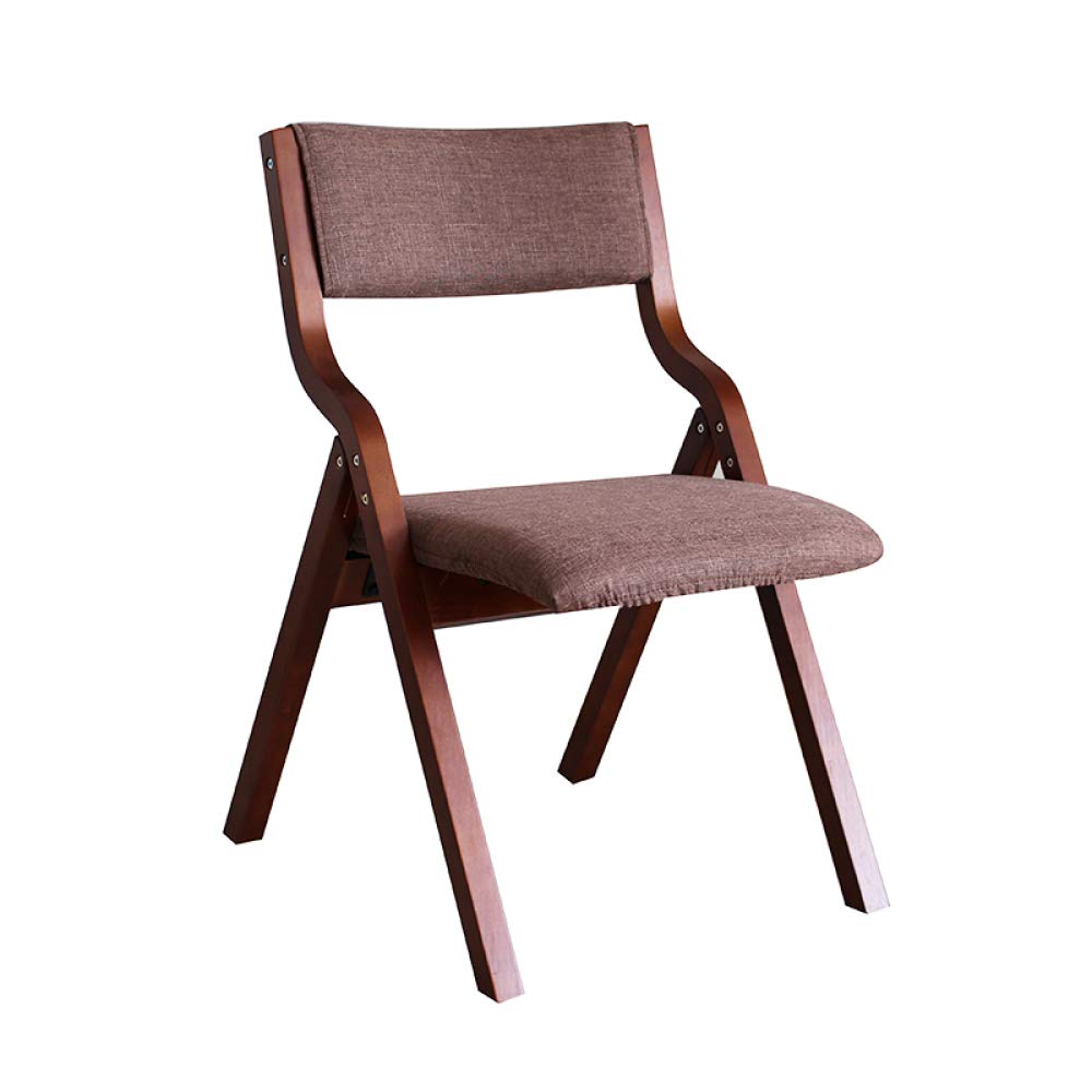 Zenggp Solid Wood Folding Chair with Fabric Backrest - Sturdy Dining Chair, Ergonomic Computer Chair, Comfortable Office Chair for Home, Balcony, and Workspace