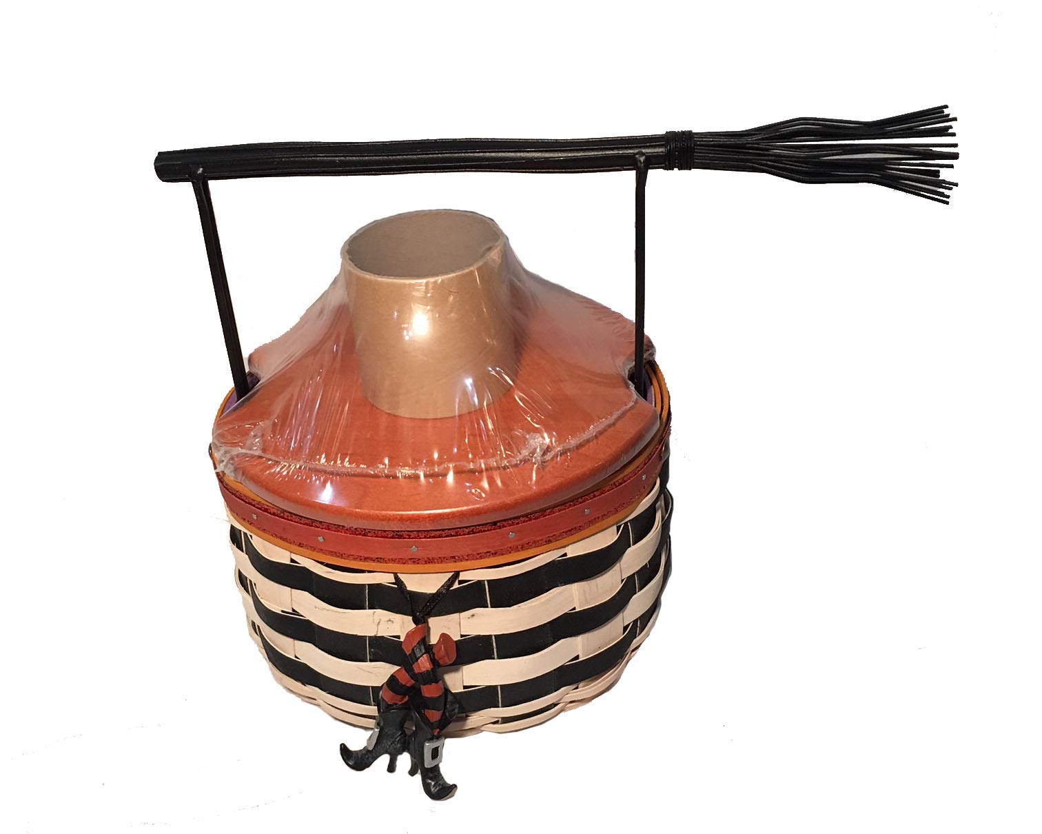 Longaberger Wicked Witch Broom Basket Set - Halloween Decor, Home Storage, and Witch-Themed Gift for Halloween Parties and Home Decor