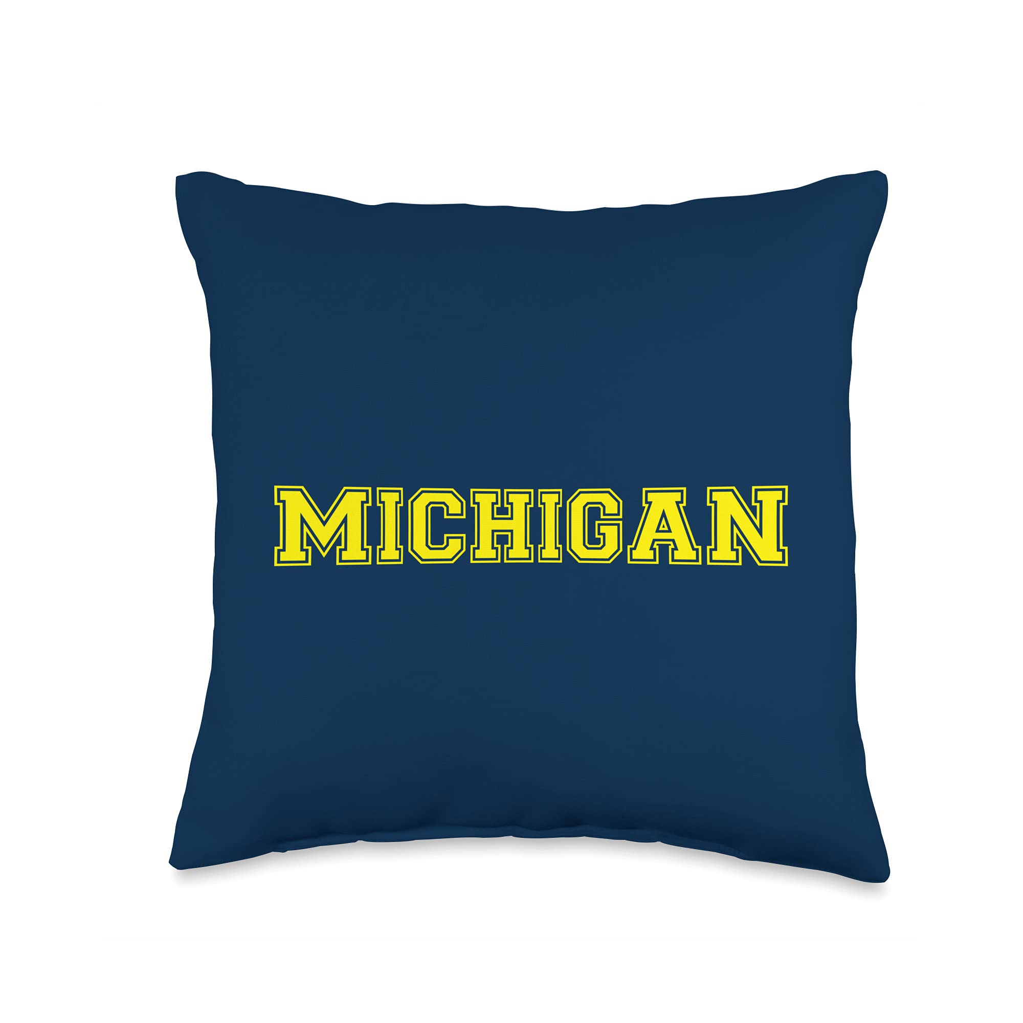Michigan Wolverines Throw Pillow - College University Sports Team Gift for Fans, Dorm Decor & Game Day Accessories