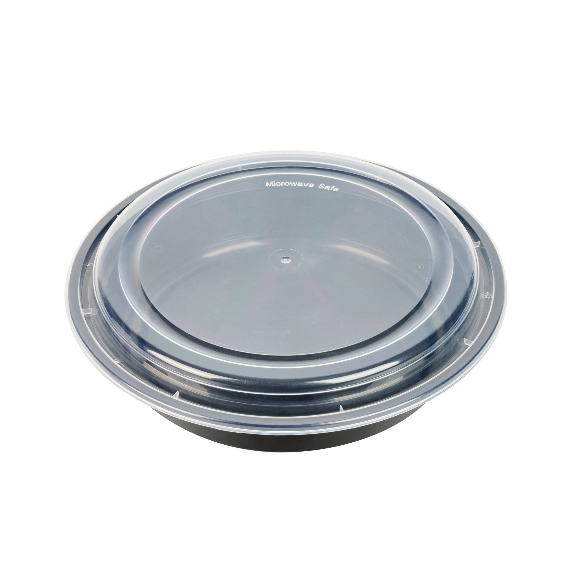 48 oz Black Plastic Food Storage Containers with Clear Lids - 50 Pack, 9x9x1.75 Inches, Microwave Safe To-Go Boxes for Meal Prep, Leftovers & Catering
