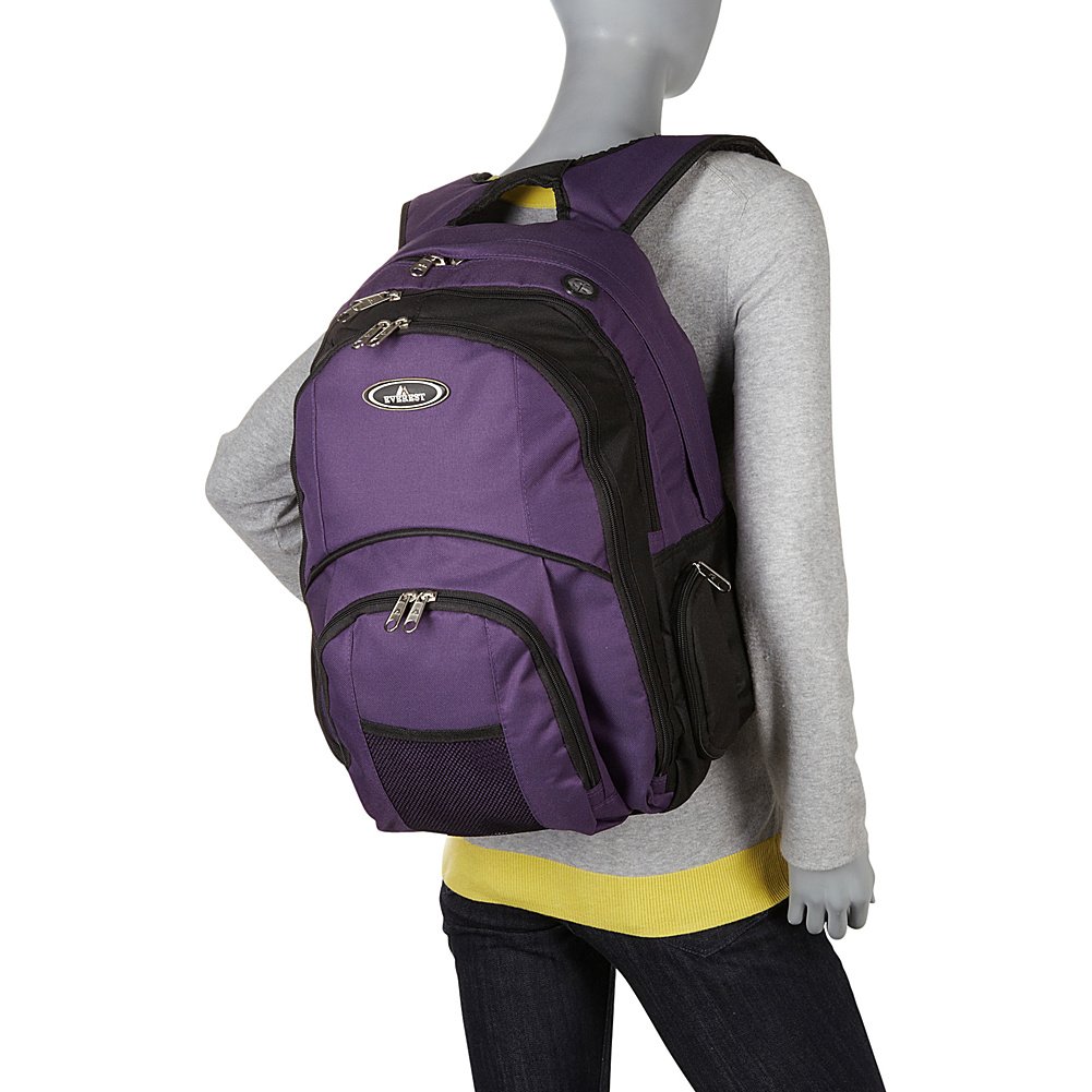 Everest Luggage Black Laptop Backpack - Durable, Lightweight, One Size - Perfect for Work, Travel & School