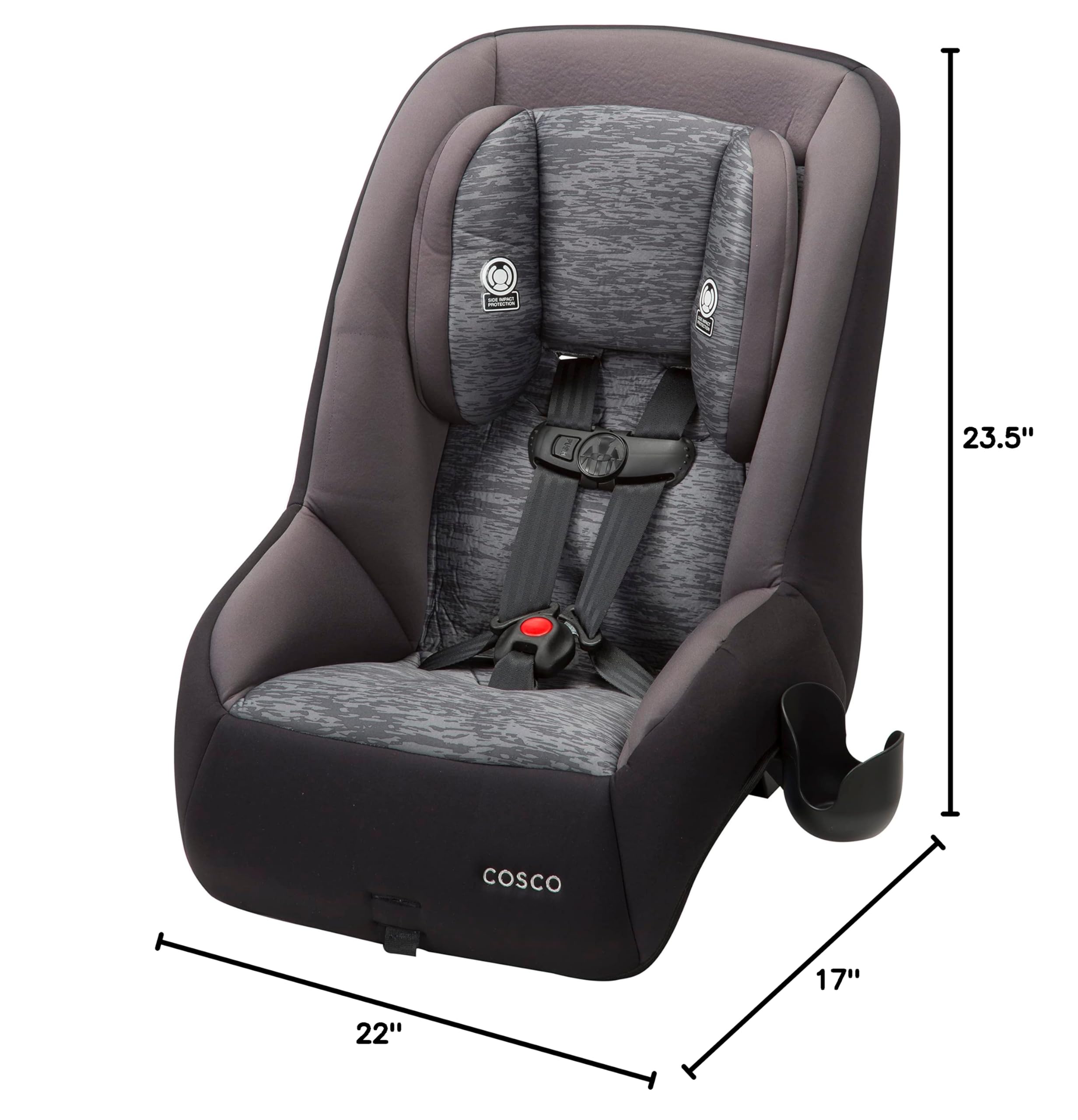 Cosco Mighty Fit 65 DX Convertible Car Seat for Toddlers & Kids | Heather Onyx | Rear & Forward Facing | Safe & Comfortable for Travel & Daily Use
