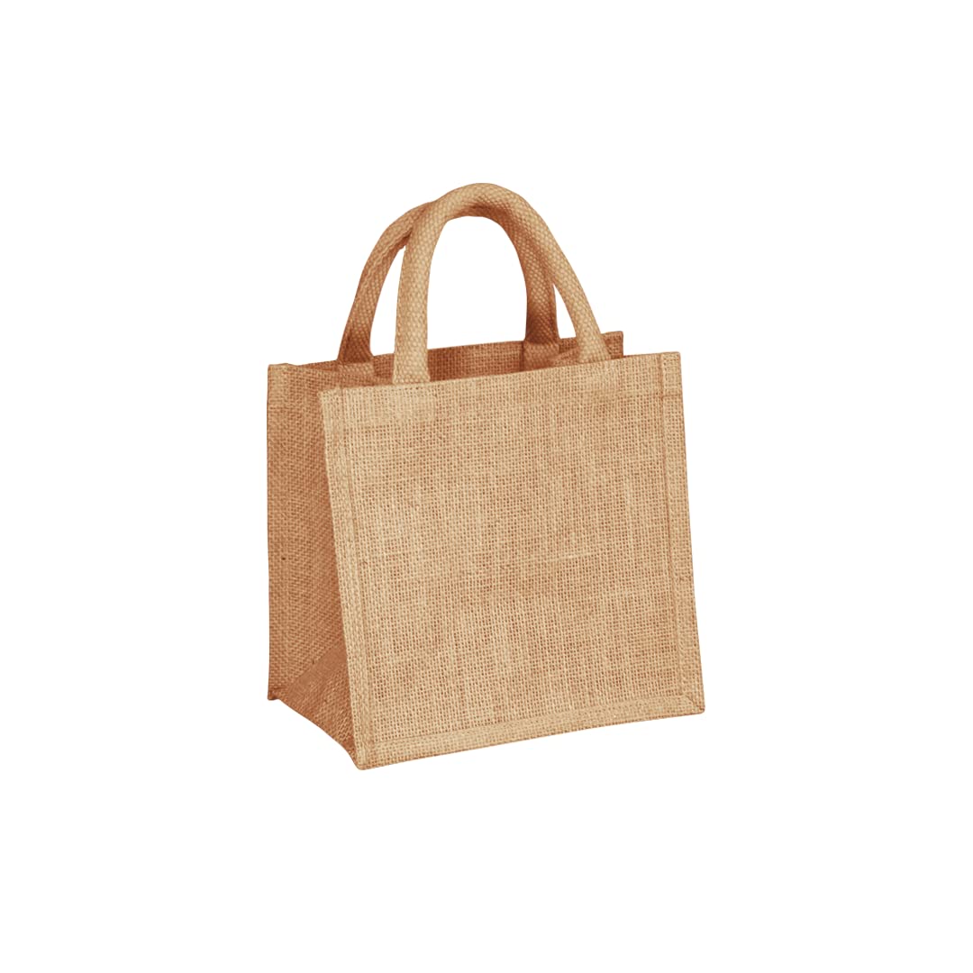 50 Small Jute Burlap Gift Bags with Handles - 8