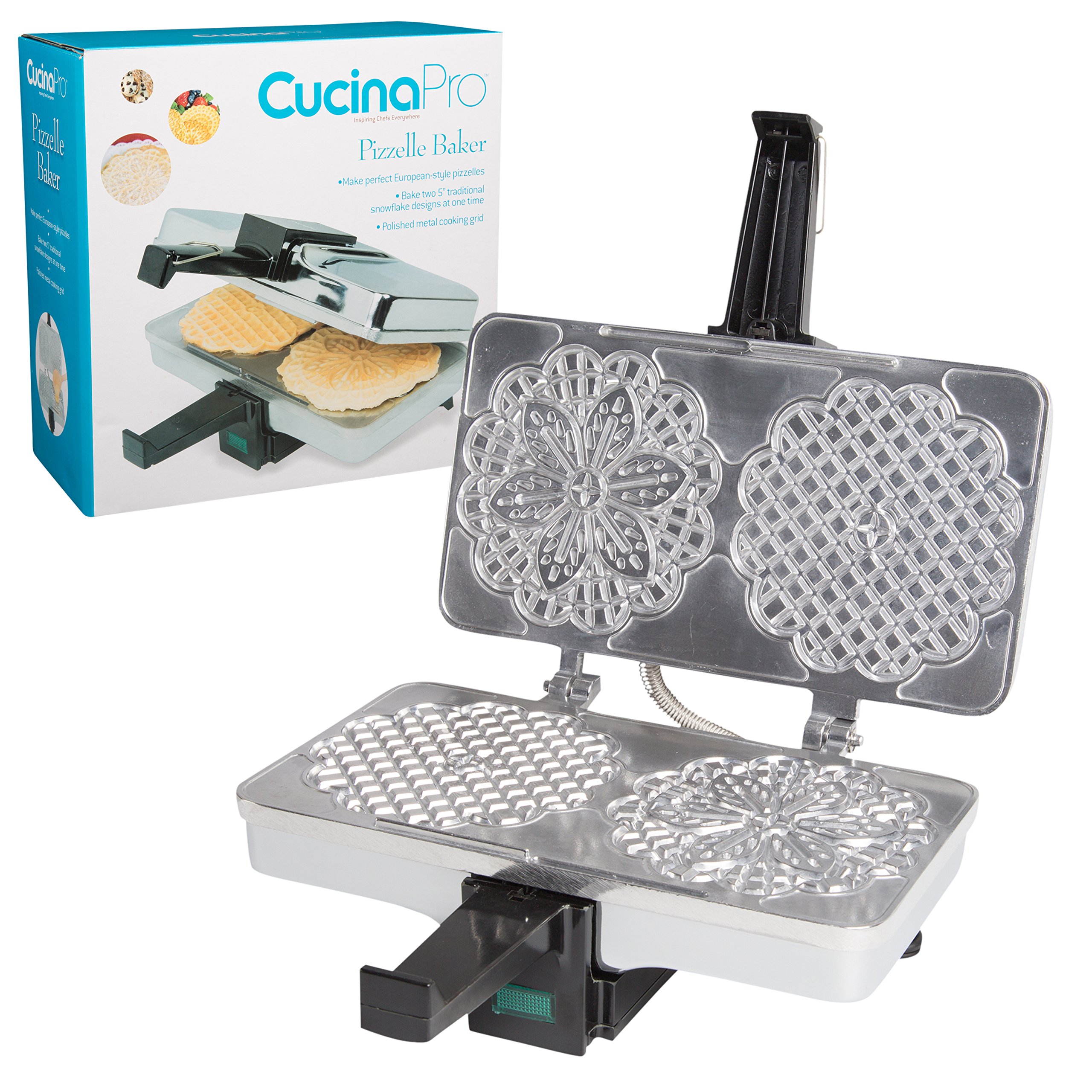 Electric Pizzelle Maker - Dual 5-Inch Italian Cookie Press with Non-Stick Plates - Perfect for Christmas, Weddings & Italian Dessert Making