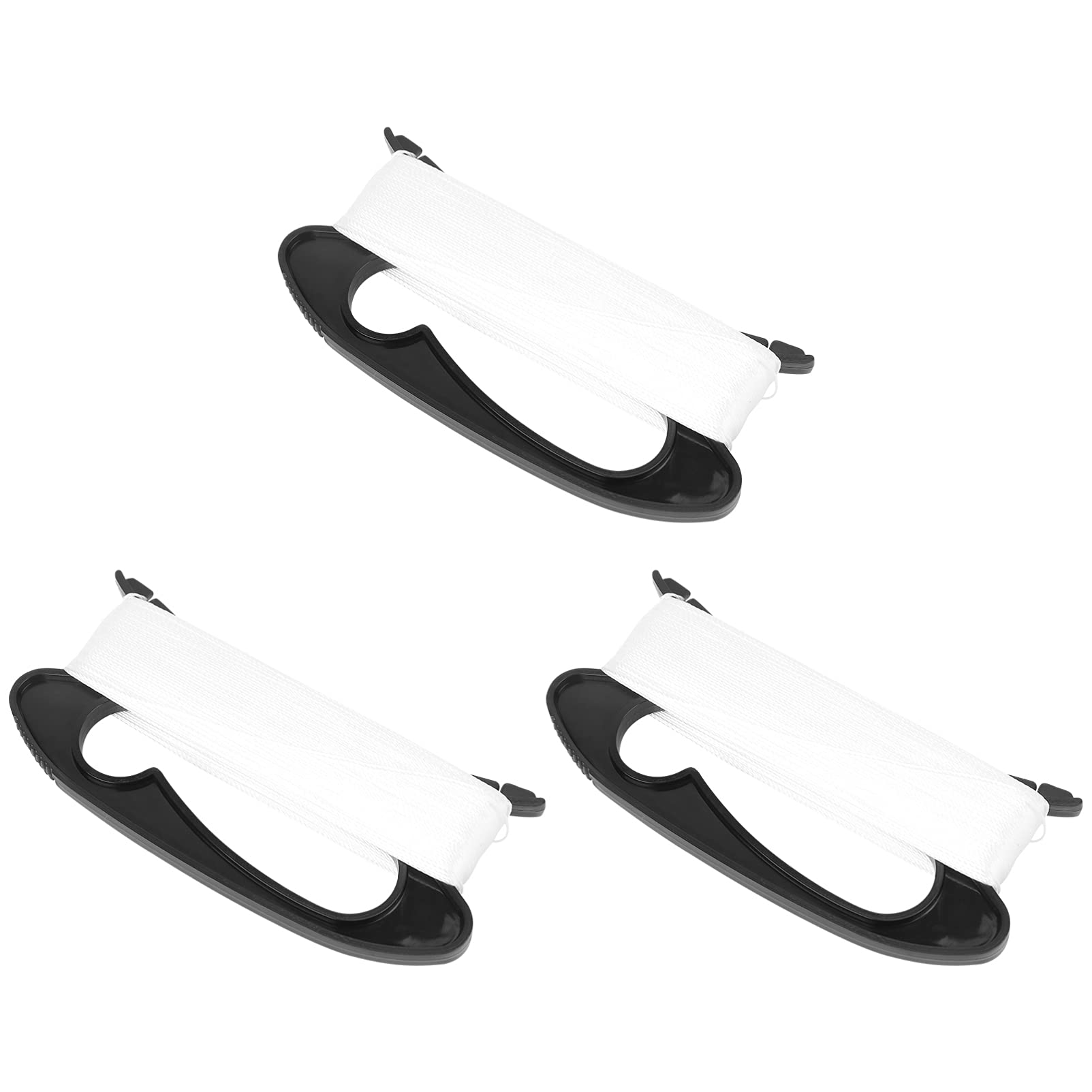 UKCOCO 100M Kite String with Spool Handle - 3pcs Kite Line Winder for Outdoor Sports & Kite Flying Accessories - Durable Black Kite String for Beach, Park & Backyard Fun