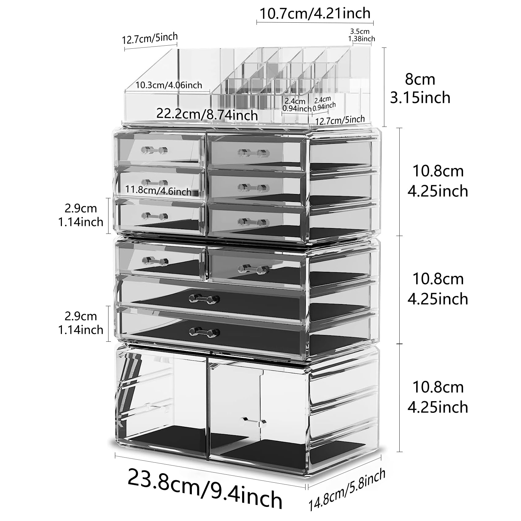 Makeup Organizer & Cosmetic Storage Tray - Perfect for Vanity & Travel