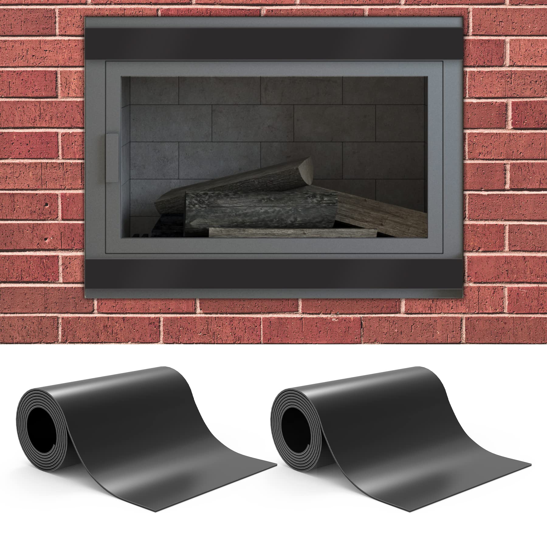 Flehomo Magnetic Fireplace Draft Stopper - 36 x 6 Inch Fireplace Cover Blocks Cold Drafts & Prevents Heat Loss, 2-Pack Magnetic Chimney Screen for Indoor Fireplaces | Energy Saving Home Heating Solution for Winter