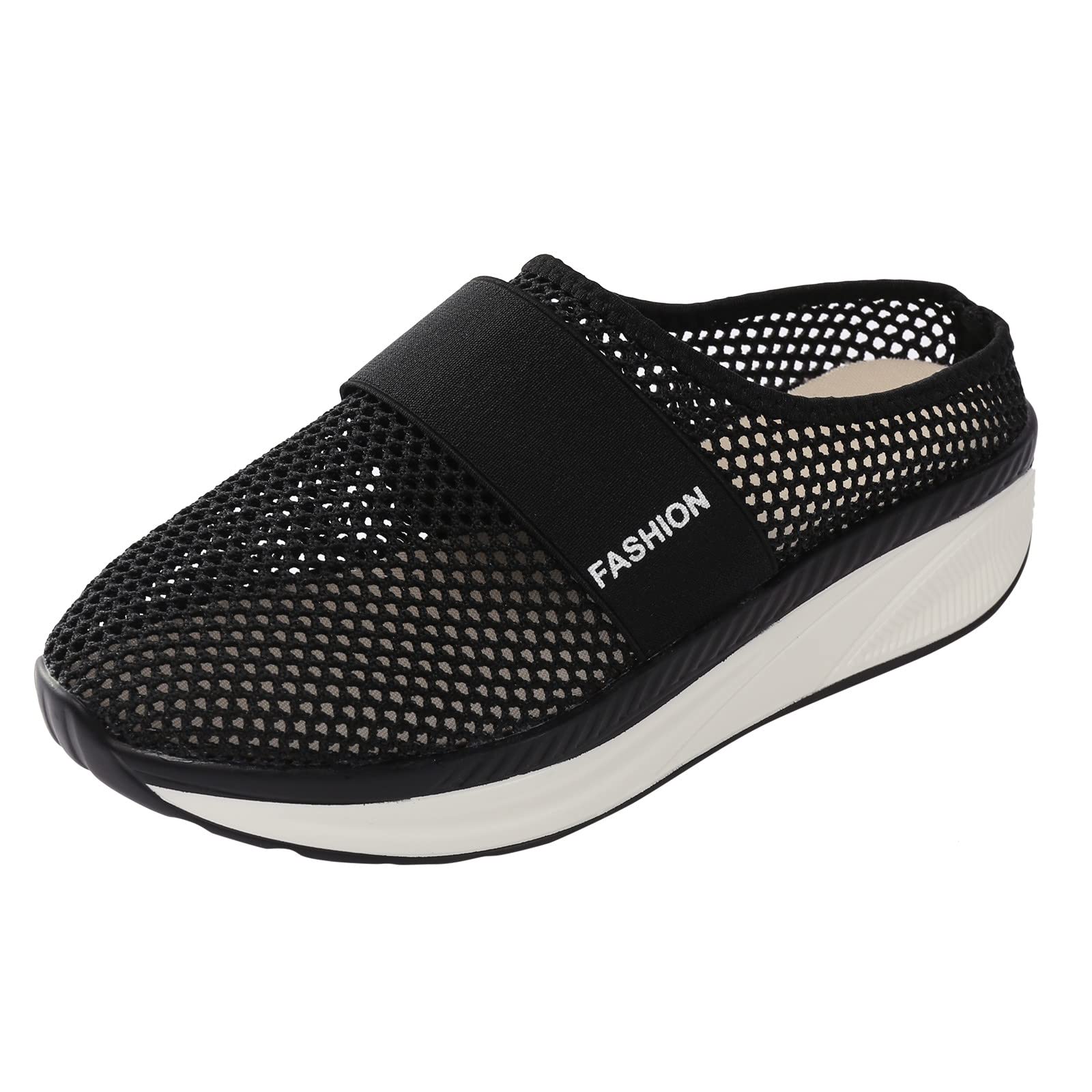 Breathable Mesh Women's Casual Summer Shoes with Wedge Heel & Thick Sole - Lightweight Comfort for Walking, Travel & Outdoor Activities