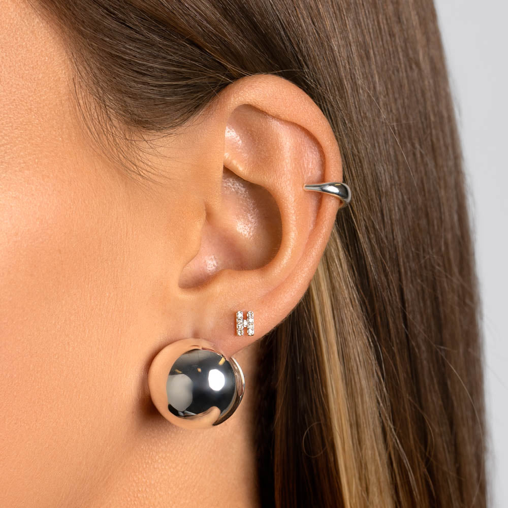 Chunky Ball Huggie Earrings - Sterling Silver Hoop Earrings for Women | Perfect for Everyday Wear, Parties & Gifts