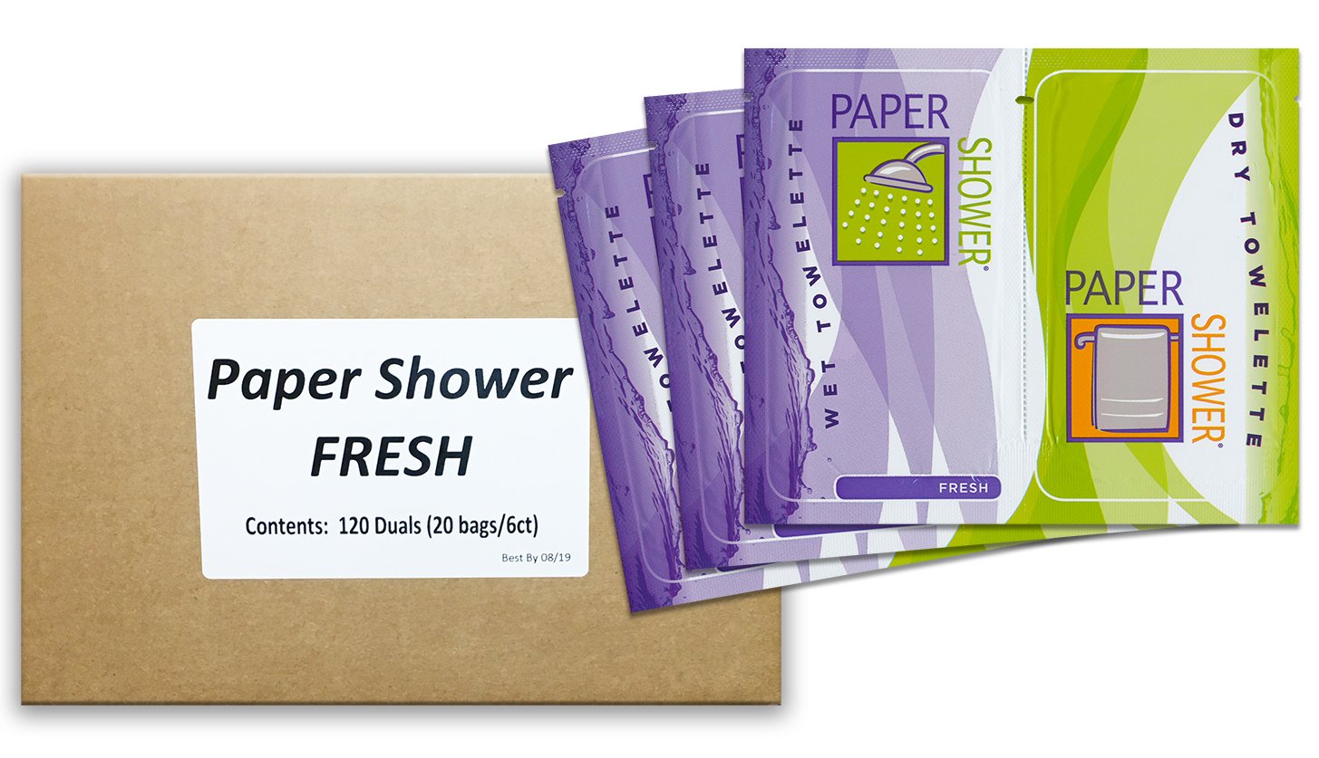 Paper Shower-Fresh 120 Body Wipe Packs - Wet & Dry Towel Combo for Camping, Travel & Gym | Personal Hygiene Essentials