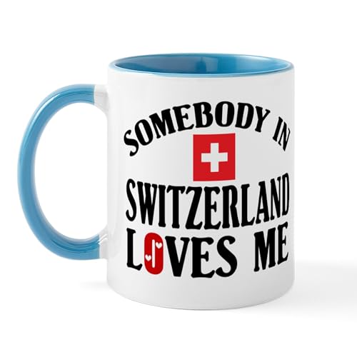 White/Blue Inside - Somebody In Switzerland Mug