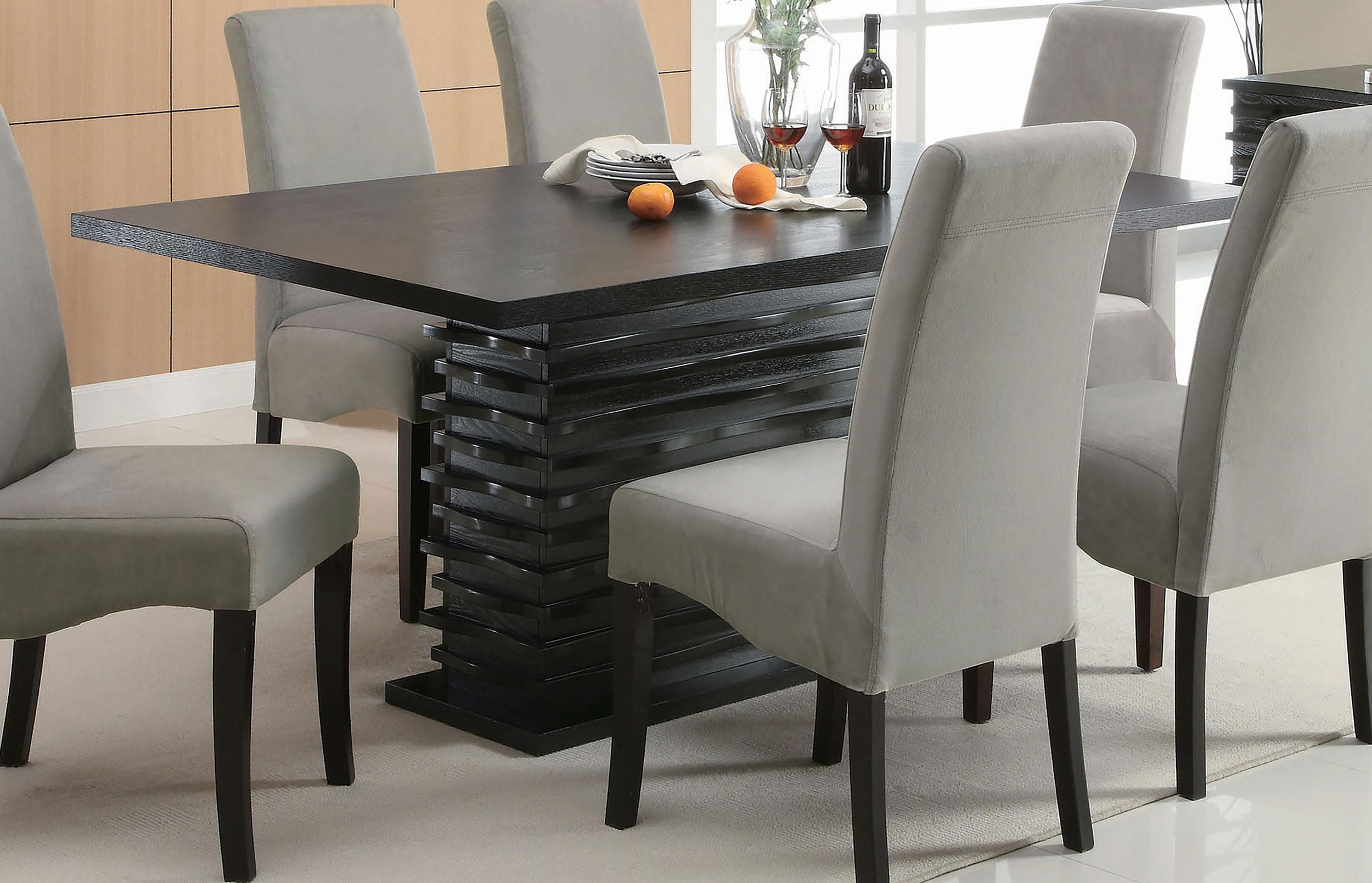 Stanton Rectangular Dining Table - 72 Inch Modern Black Wood Dining Room Table for 6-8 People - Perfect for Family Dinners, Entertaining Guests & Small Space Apartments