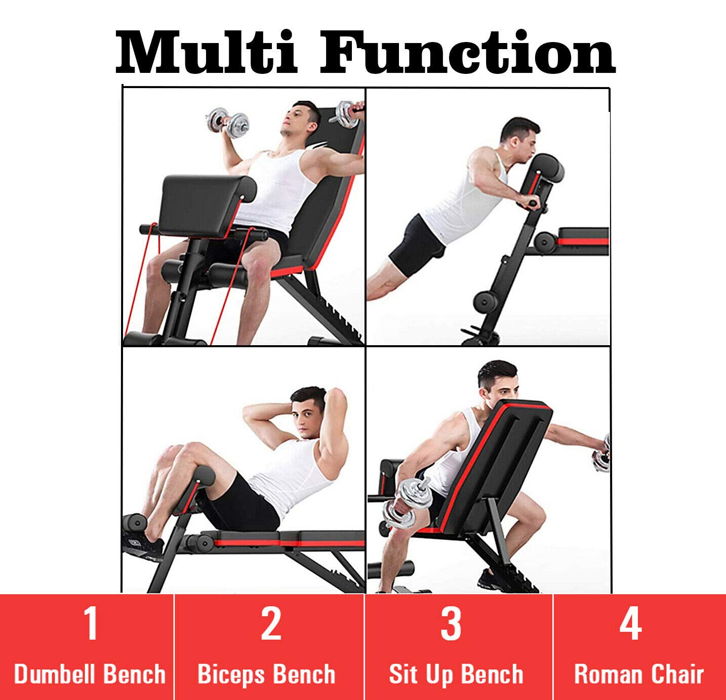 Adjustable Weight Bench for Full Body Workout - Multi-Use Home Gym Equipment for Sit-Ups, Stretching & Dumbbell Training | Perfect for Home Fitness & Strength Training
