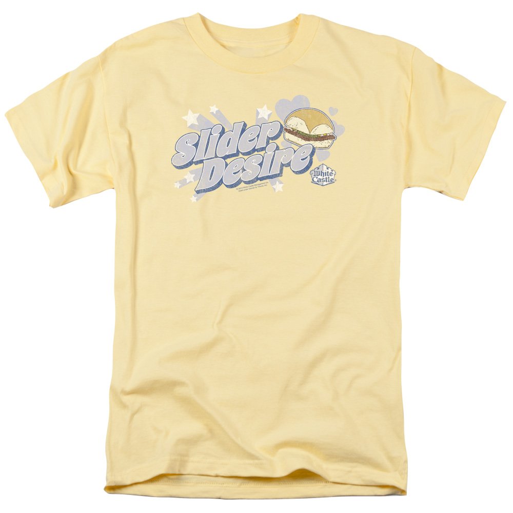 White Castle Slider Desire Unisex T-Shirt for Men & Women - Comfortable Casual Wear for Fast Food Lovers & Retro Style Enthusiasts