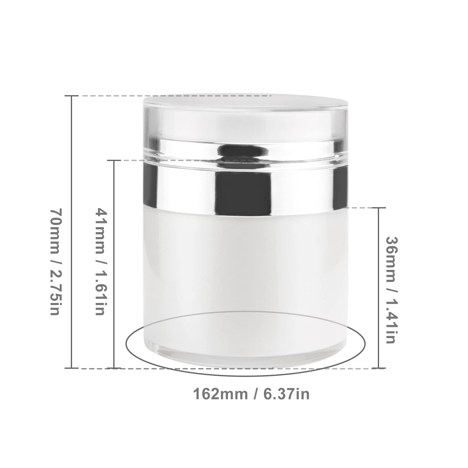 4 Pack 1 Oz/30ml Airless Pump Jars - Refillable Acrylic Vacuum Cosmetic Containers with Press Pump for Face Cream, Lotion & Moisturizer | Travel-Friendly Sample Jars for Skincare, Makeup & Eye Cream | Perfect for Home Use, Travel & Salon Professionals