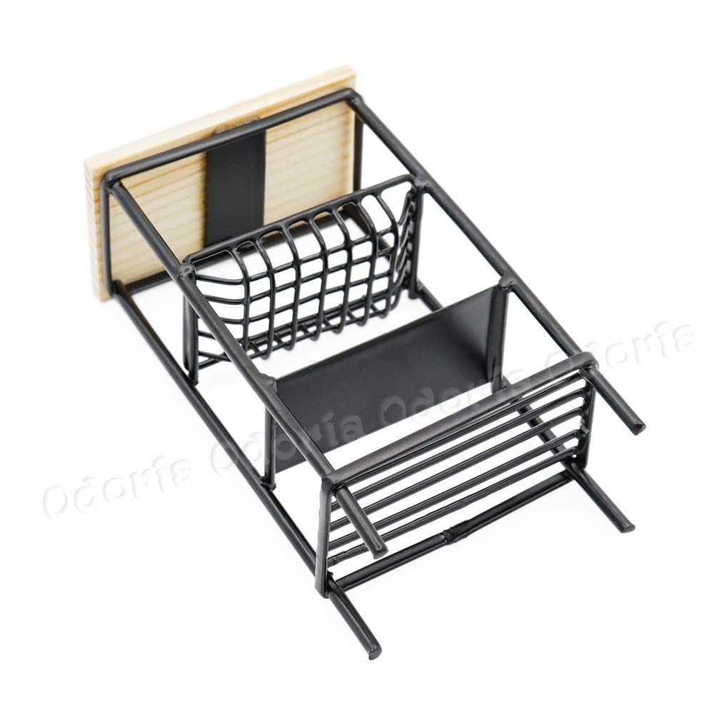 1/12 Scale Miniature Dollhouse Kitchen Accessories - Odoria Mini Shelf for Realistic Dollhouse Decor, DIY Crafts & Model Displays
