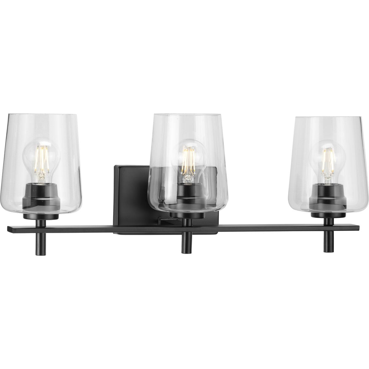 Calais Collection 3-Light Clear Glass Bathroom Vanity Light Fixture - Perfect for Modern Bathrooms, Powder Rooms & Makeup Areas