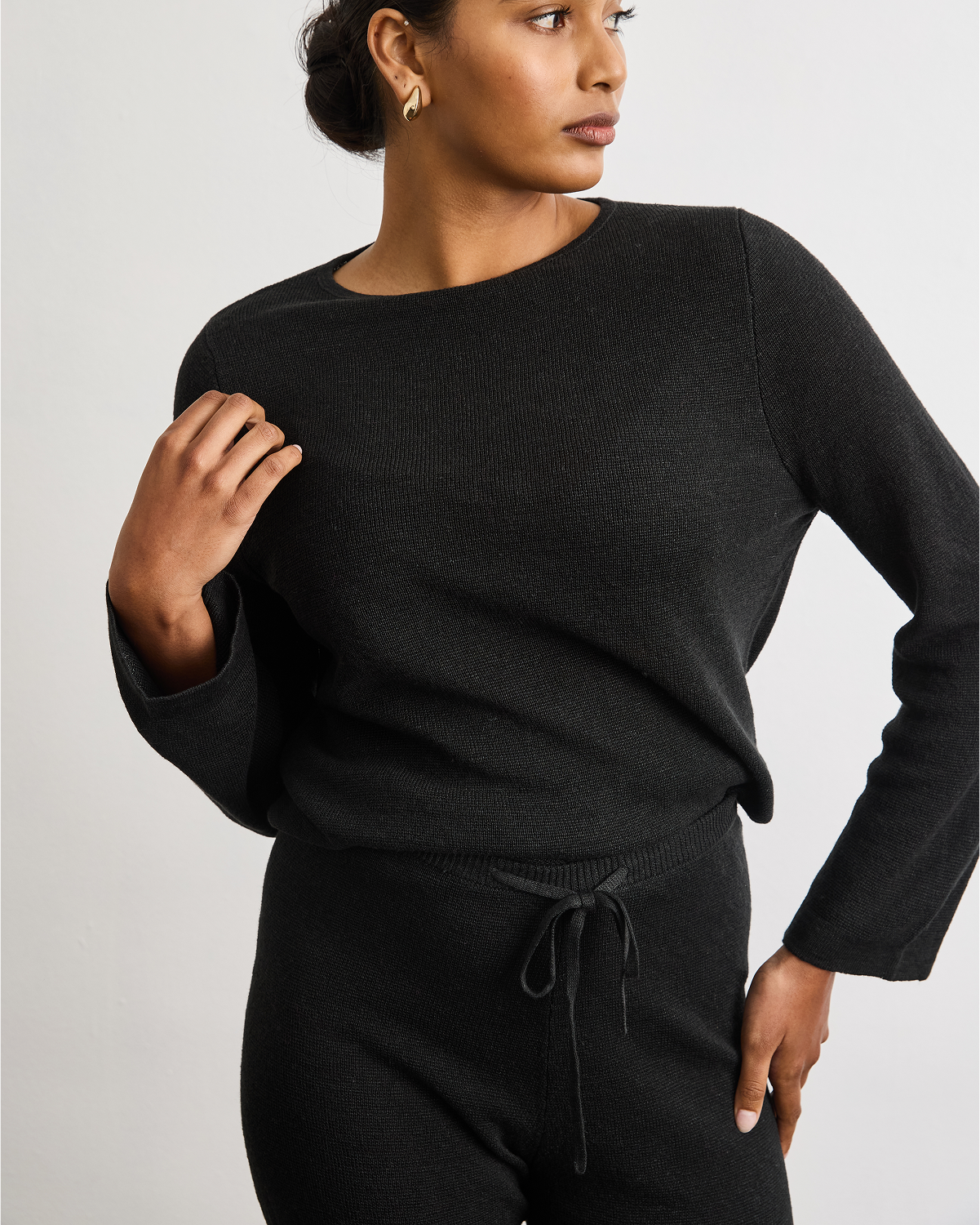 Premium Linen Knit Set in Charcoal - Soft & Breathable Summer Outfit for Women | Lounge, Beach & Casual Wear