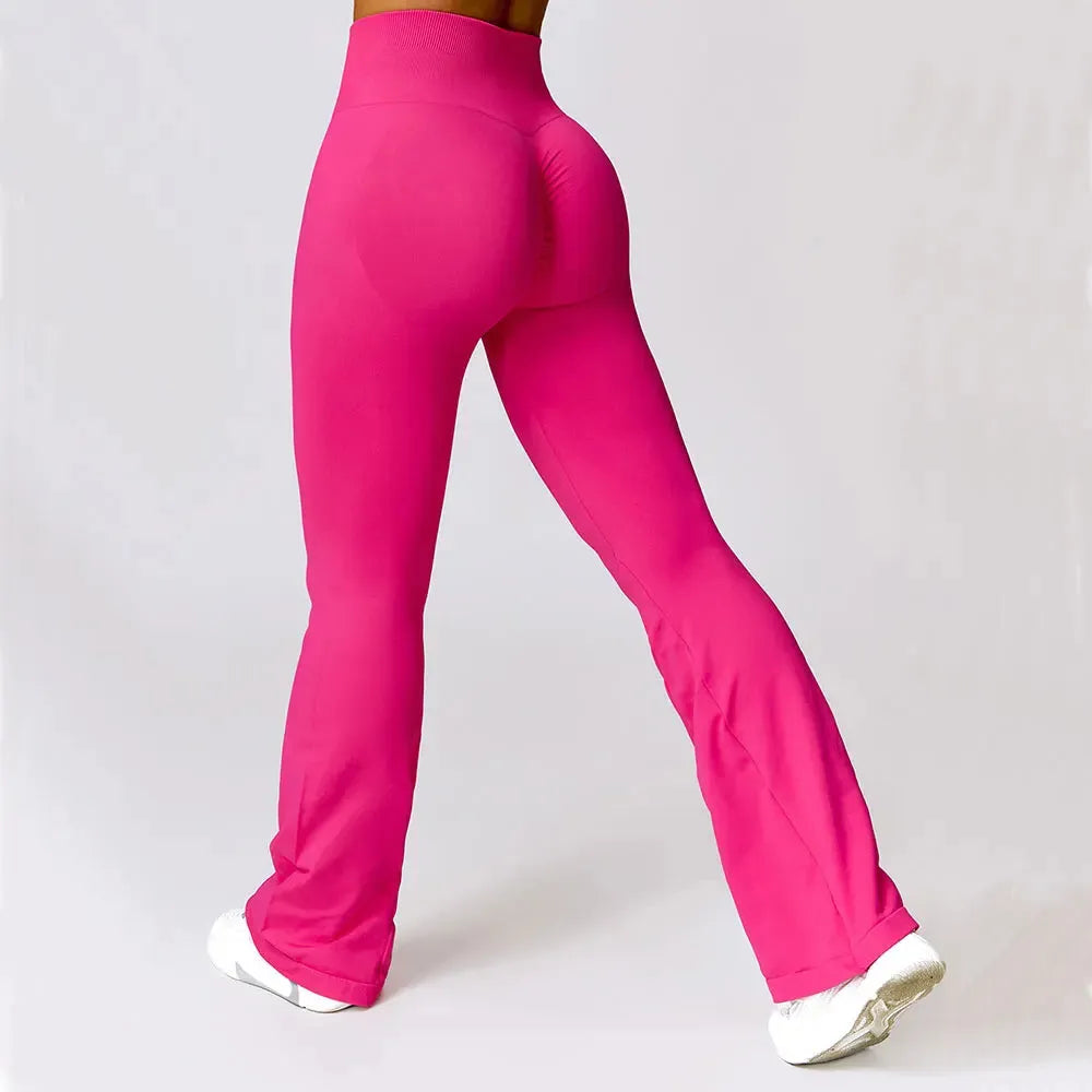 **Flare Leggings for Women - High Waist Seamless Yoga Pants, Wide Leg Gym Workout & Dance Trousers - Perfect for Yoga, Fitness, and Casual Wear**