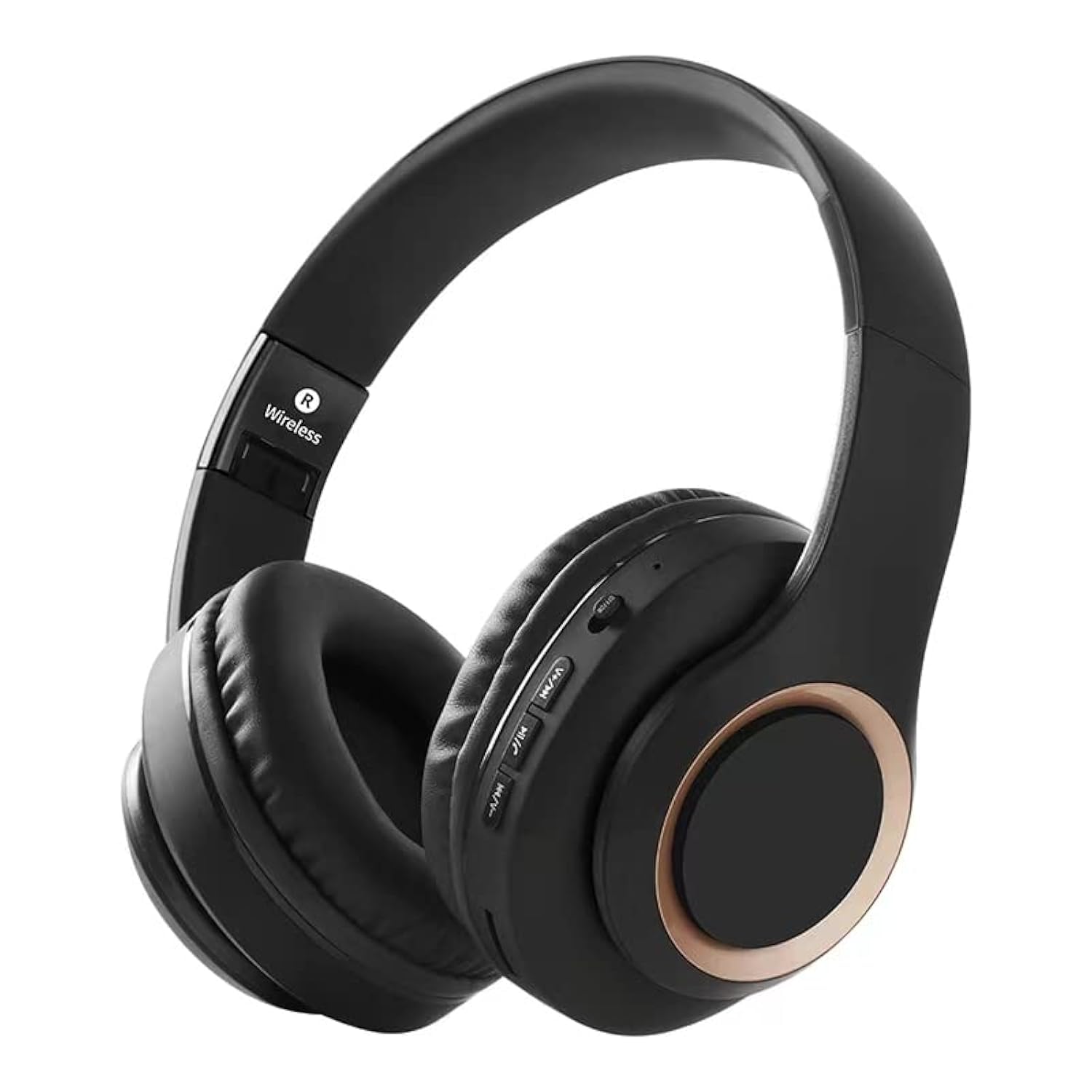 Wireless Bluetooth Over-Ear Headphones with Built-in Mic, Foldable Stereo Headset with Micro SD/TF & FM, Lightweight & Soft Earmuffs for Long Wear - Perfect for Travel, Workouts & Office Use (Black)
