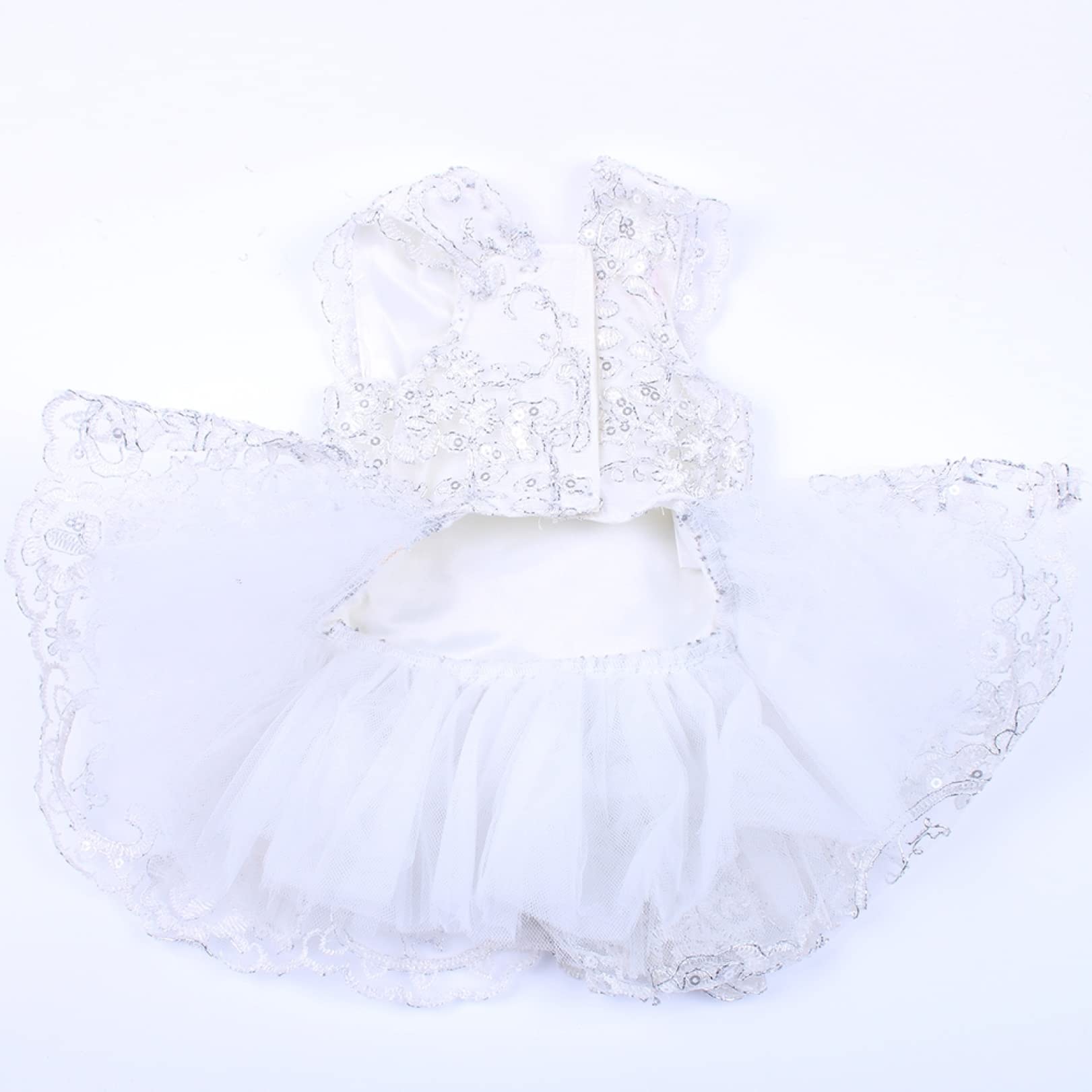 Dog Wedding Dress - Spring Flower Lace Pet Puppy Skirt with Sequin Princess Design for Small Dogs | Perfect for Weddings, Parties & Special Occasions