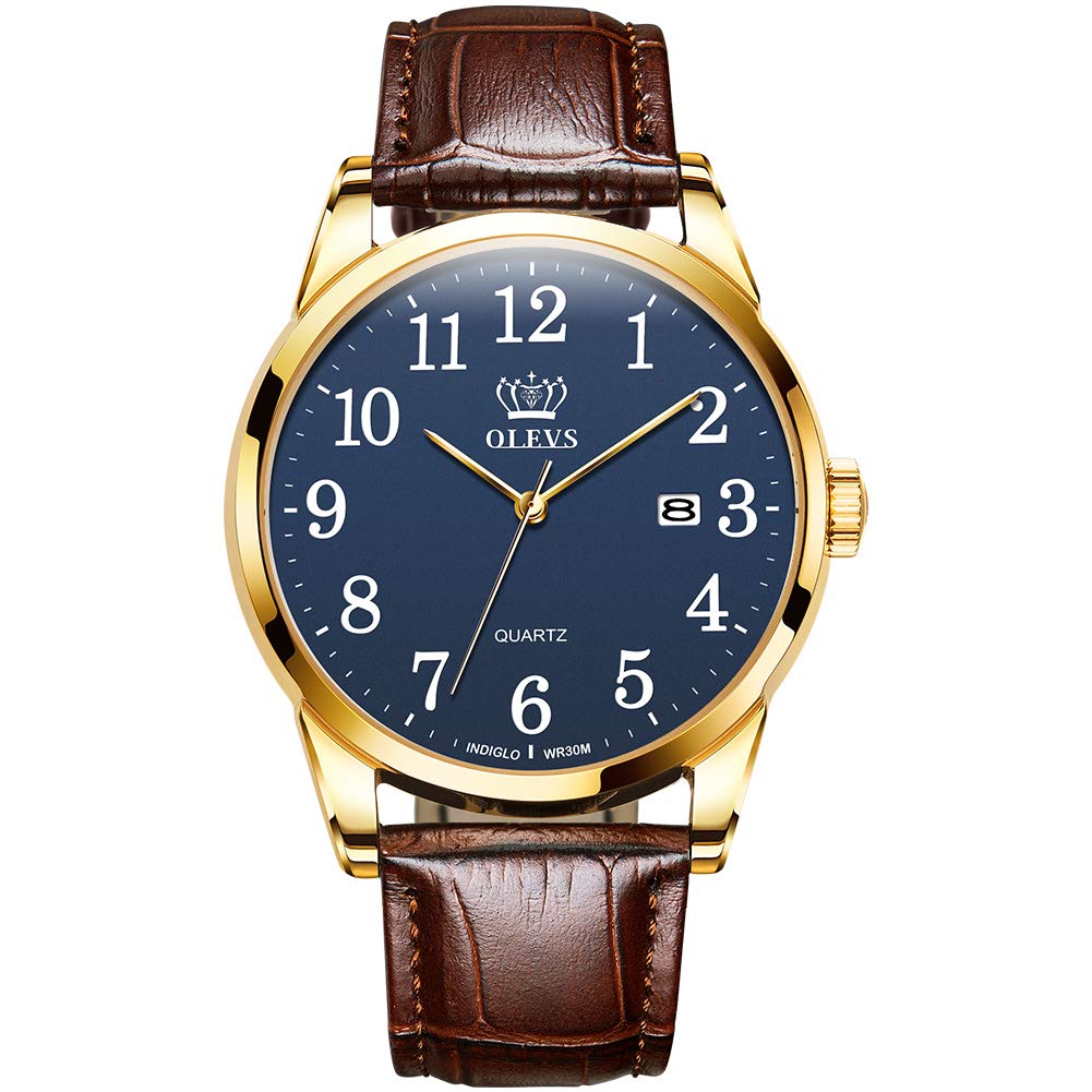 OLEVS Men's Analog Quartz Watch - Waterproof Casual Wristwatch for Business, Outdoor & Everyday Use | Durable Stainless Steel Band