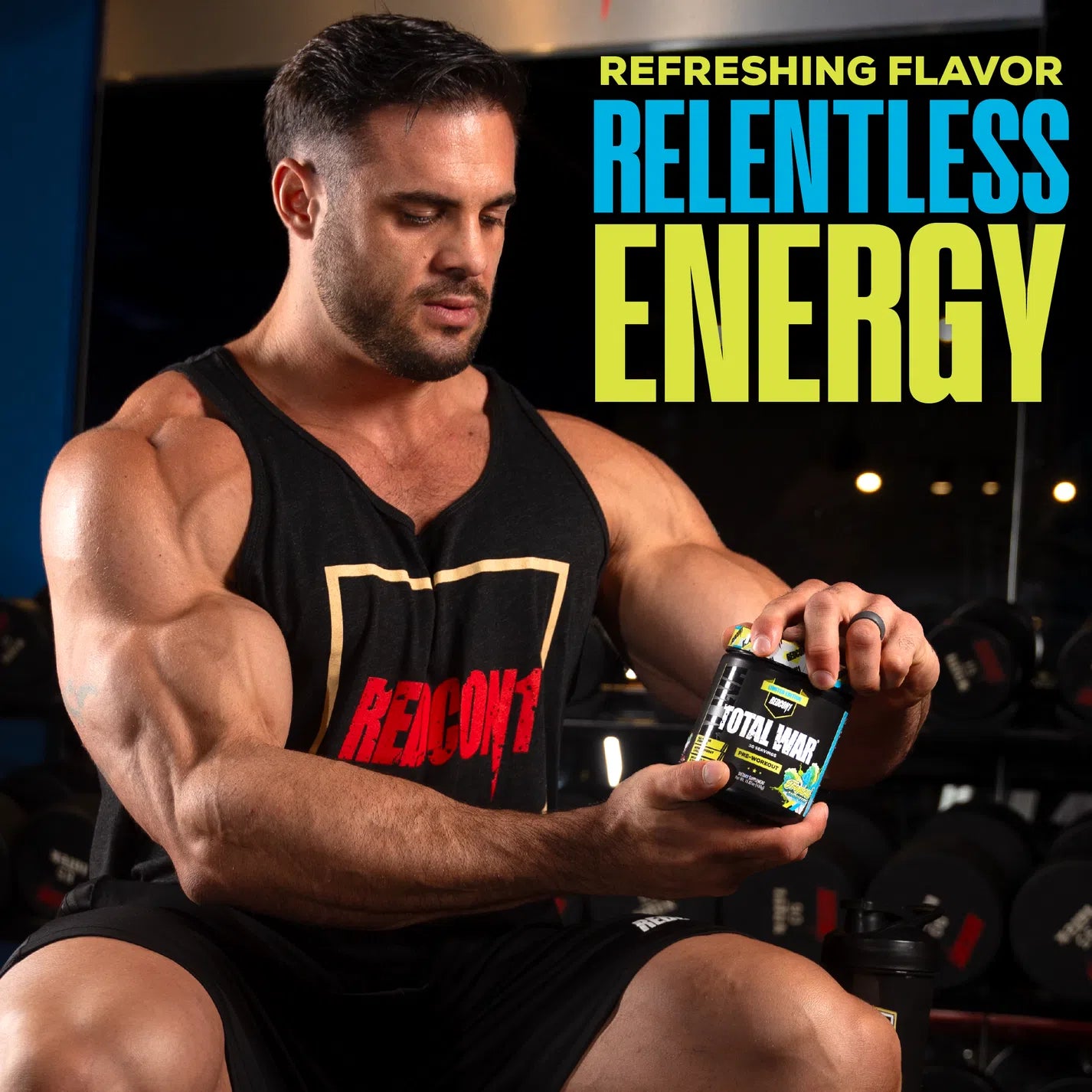 REDCON1 Total War Pre Workout Powder – Premium Energy & Focus Supplement for Intense Gym Sessions & Bodybuilding