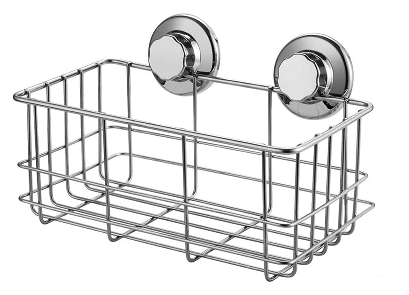 Rustproof SANNO Shower Caddy Organizer with Suction Cups - Large Deep Wire Basket for Bathroom Storage, Soap Dish Holder & No Damage Bath Shelf - Perfect for Shower Organization and Bathroom Accessories