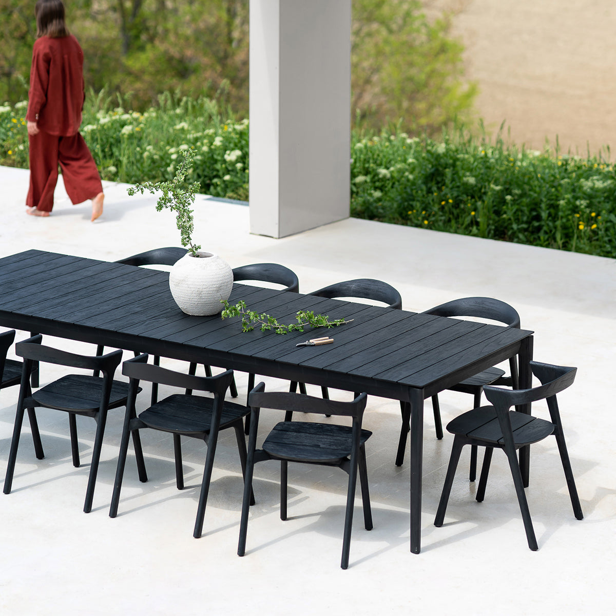 Premium Bok Rectangle Outdoor Dining Table - Weather-Resistant Patio Furniture for Garden, Deck, and Backyard Dining