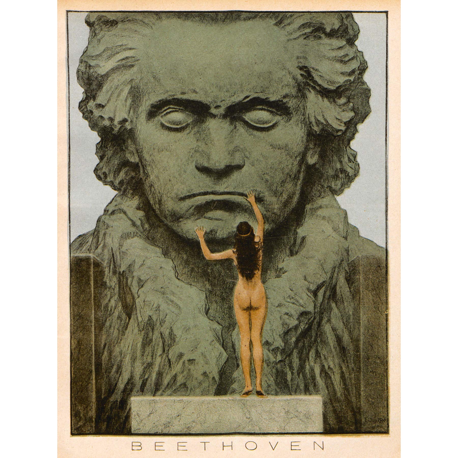 Artery8 Fidus Beethoven Temple Statue Draft - Large 18x24 Inch Wall Art Poster Print on Thick Paper | Classical Music Decor, Home Office & Studio Decoration