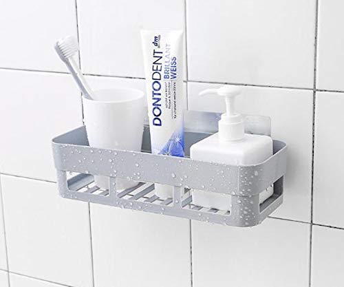 POXEFLIP Multipurpose Wall Mounted Shelf - Plastic Bathroom & Kitchen Storage Rack, Hanging Organizer for Toiletries, Spices, Cosmetics - Perfect for Small Space Organization in Bathroom, Kitchen, Office